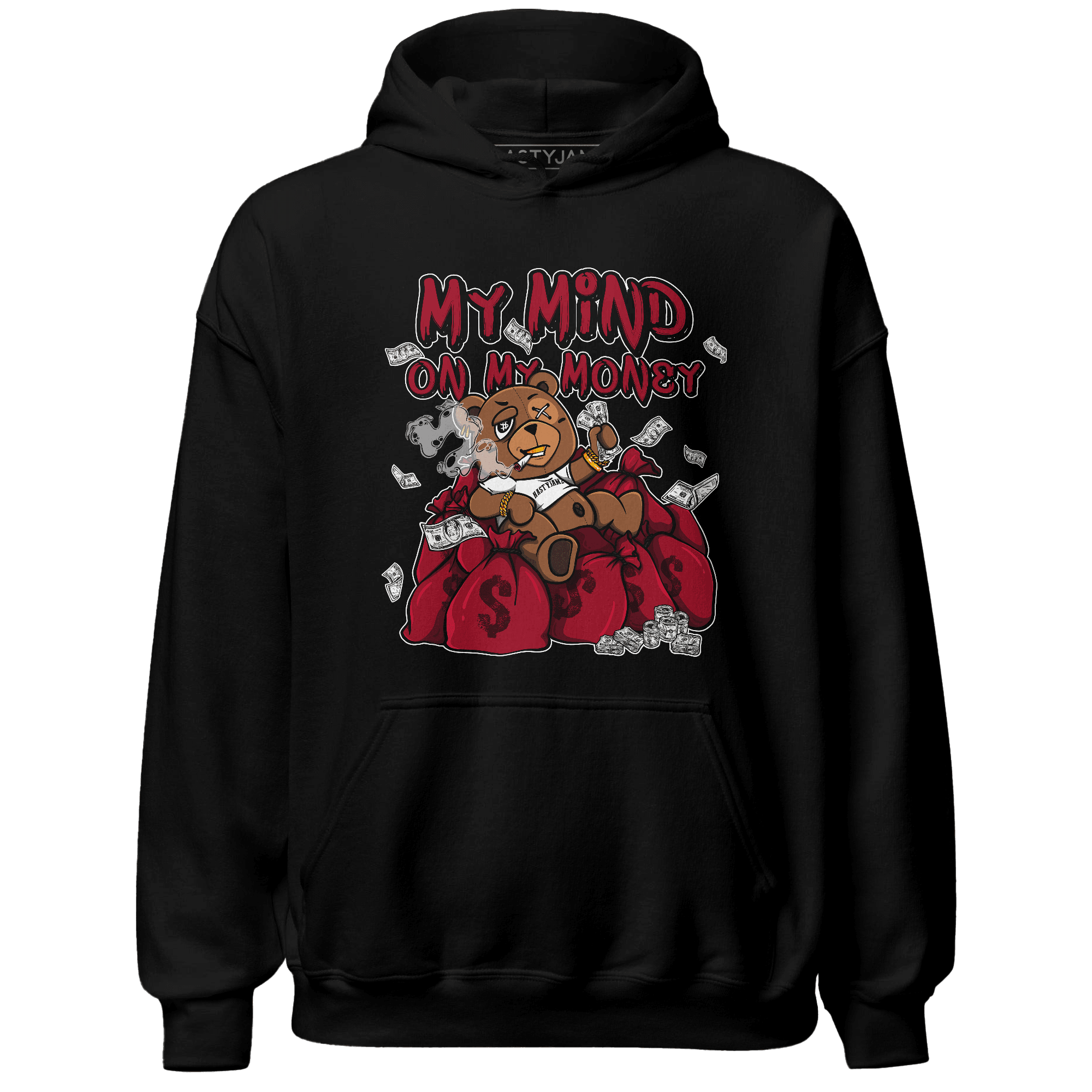 Retro Red Taxi 12s Hoodie Match My Mind On My Money BER - NastyJamz