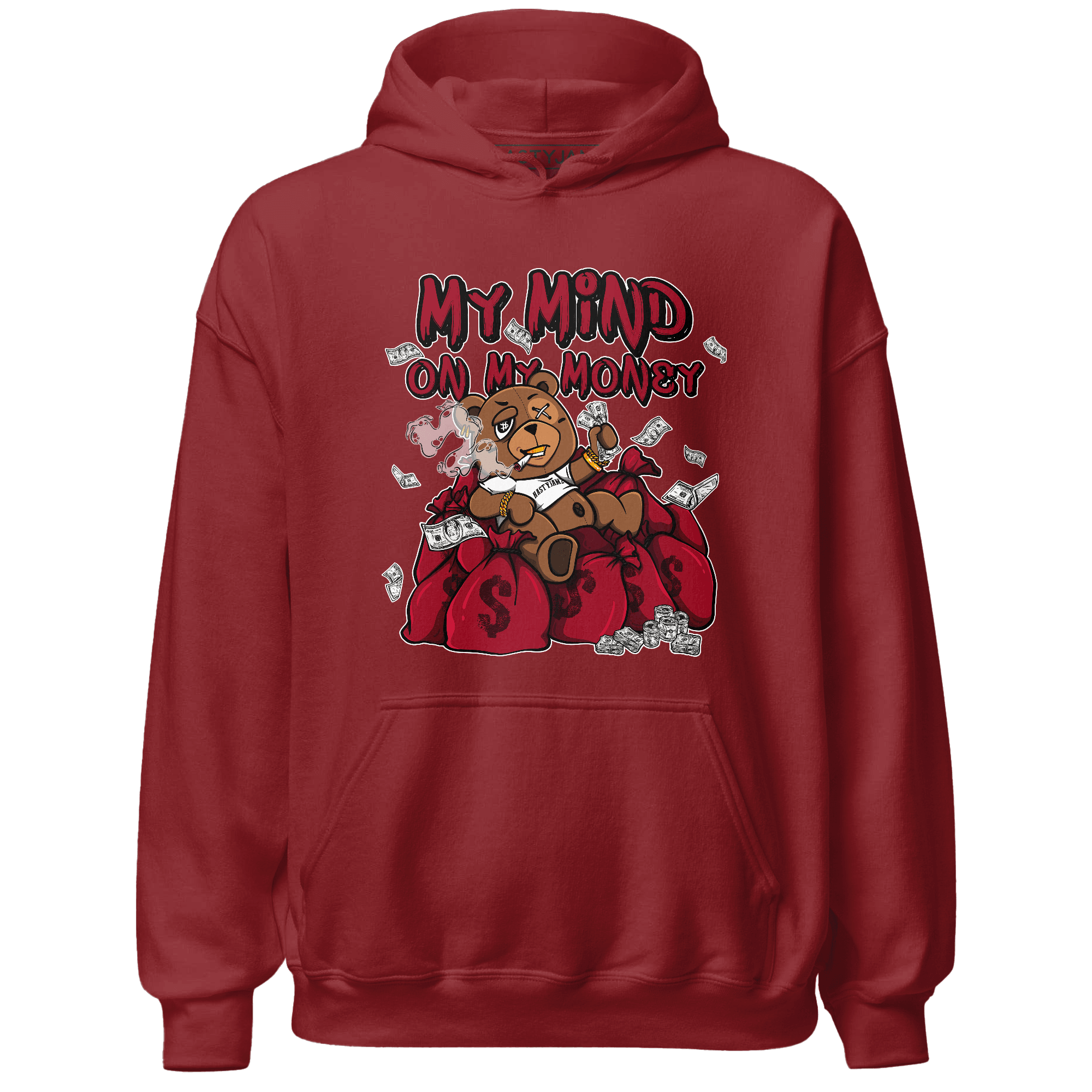 Retro Red Taxi 12s Hoodie Match My Mind On My Money BER - NastyJamz