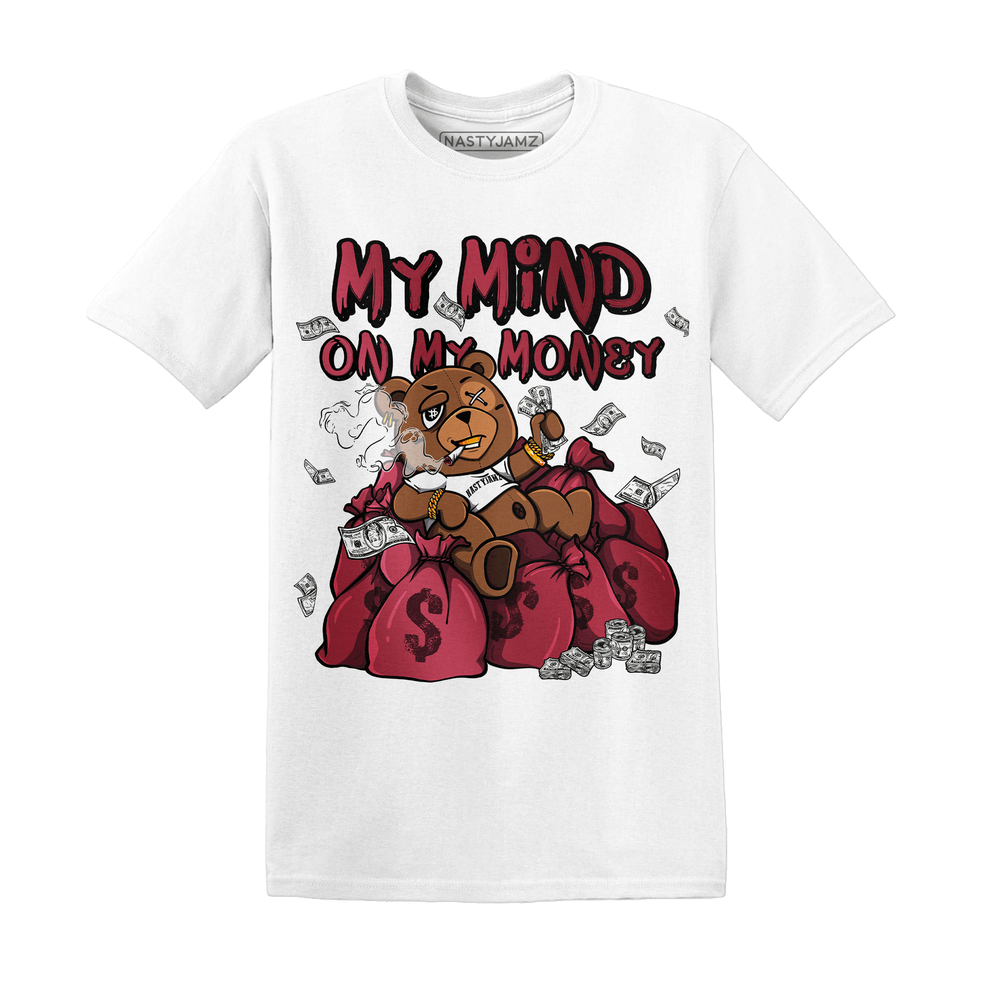 High 85 Metallic Burgundy 1s T Shirt Match My Mind On My Money BER - NastyJamz