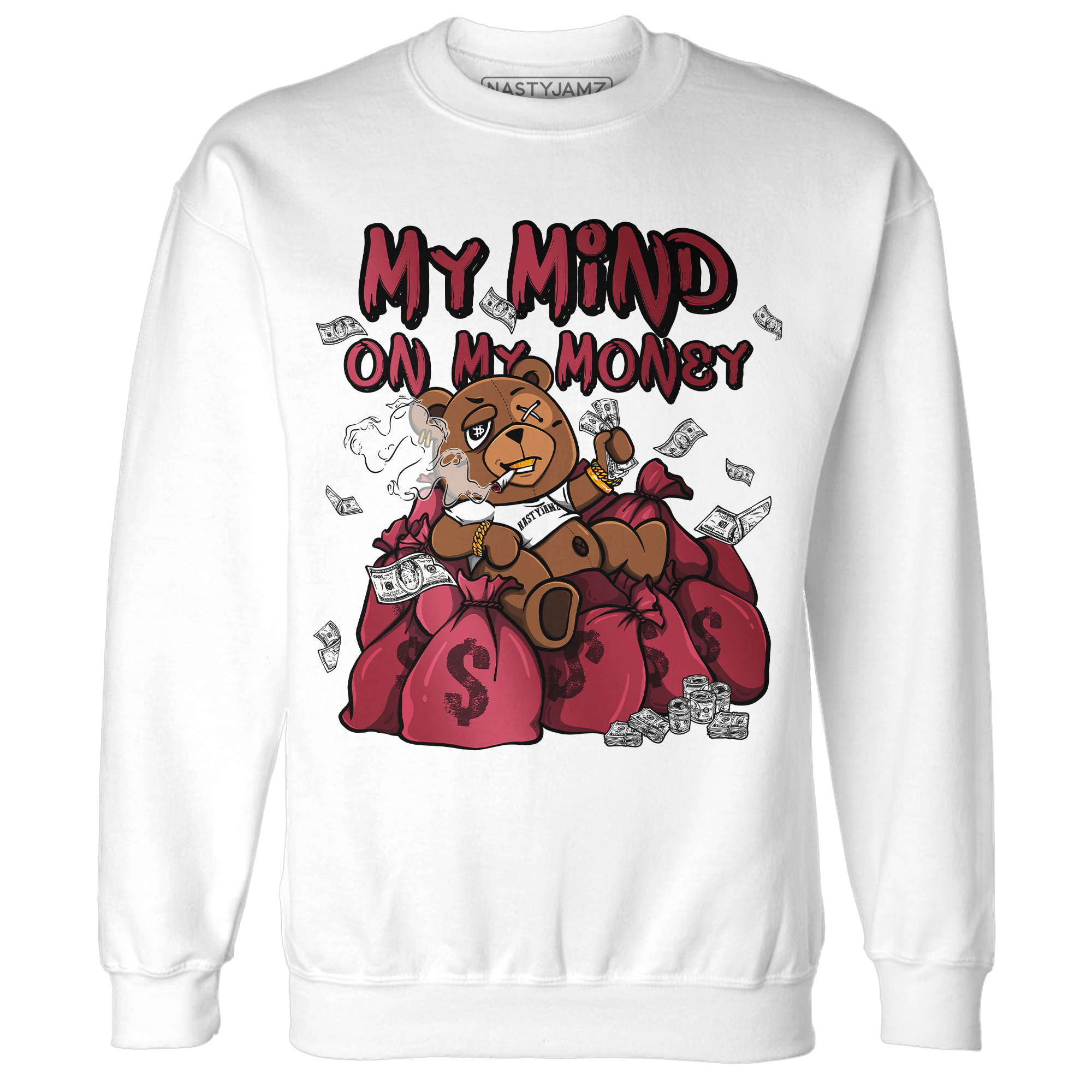 High 85 Metallic Burgundy 1s Sweatshirt Match My Mind On My Money BER - NastyJamz