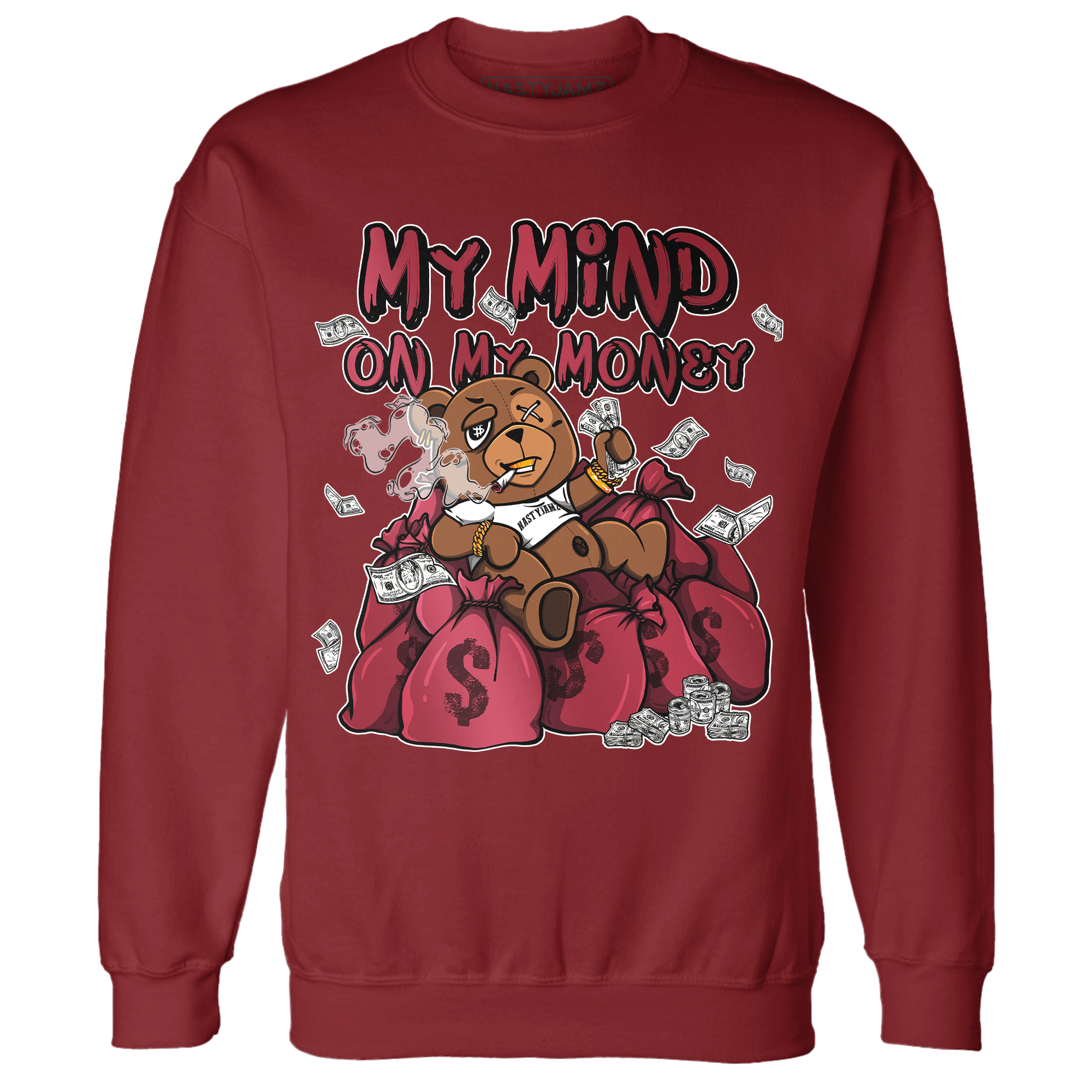 High 85 Metallic Burgundy 1s Sweatshirt Match My Mind On My Money BER - NastyJamz