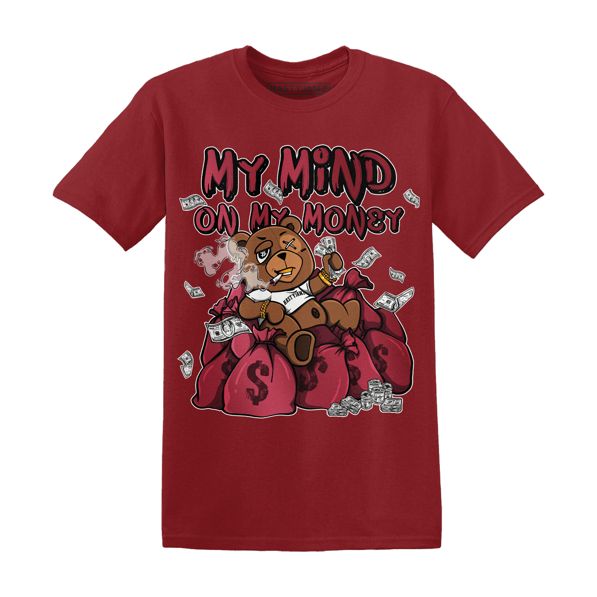 High 85 Metallic Burgundy 1s T Shirt Match My Mind On My Money BER - NastyJamz