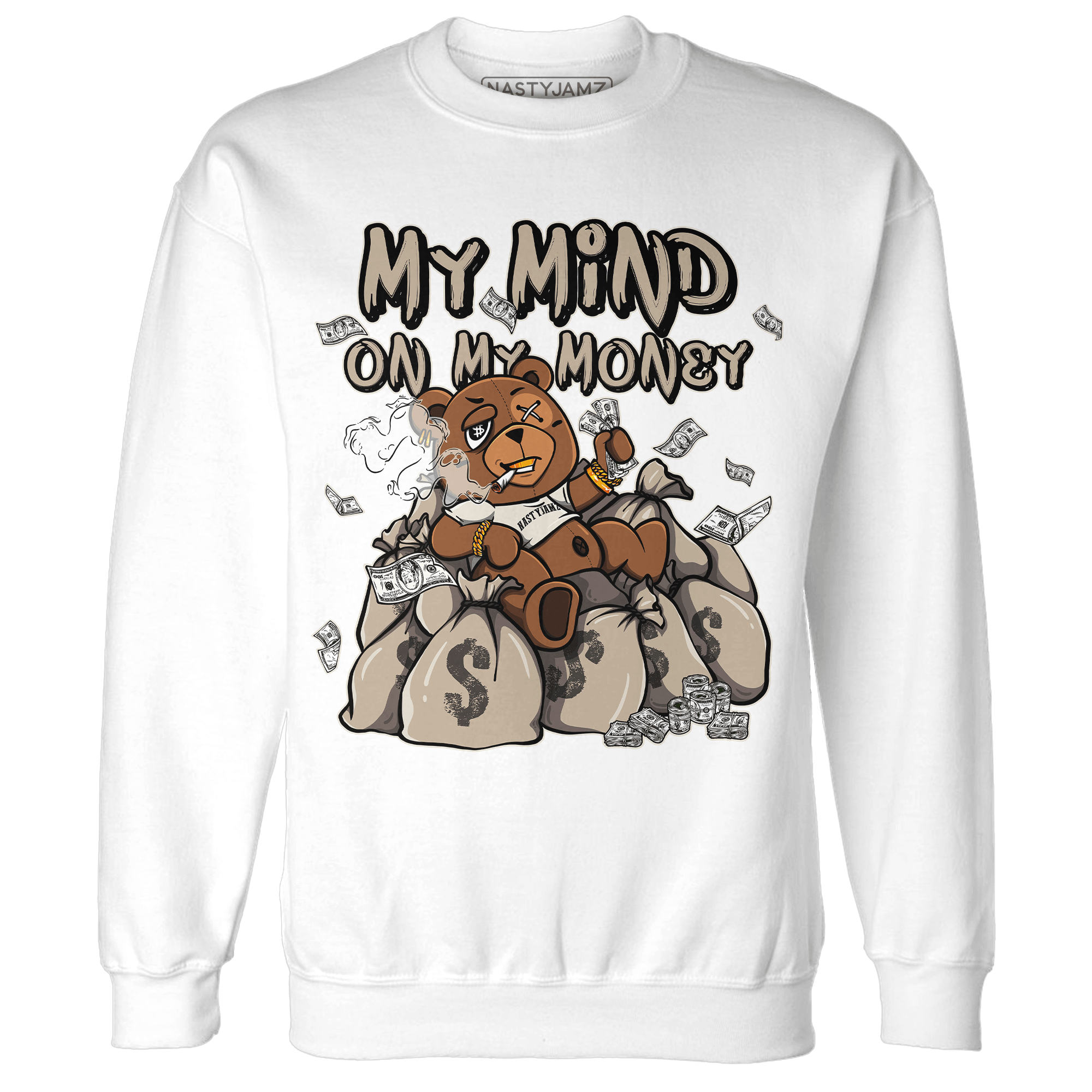 Latte 1s Sweatshirt Match My Mind On My Money BER - NastyJamz