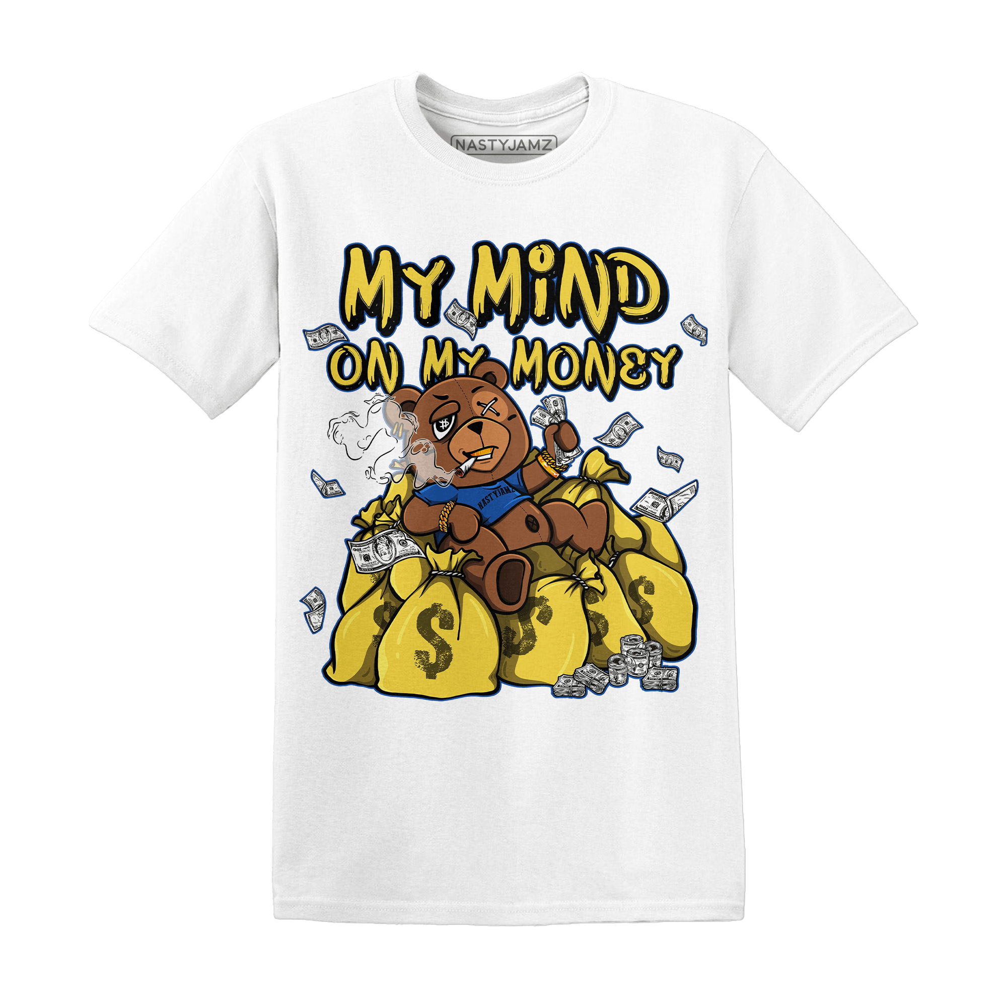 AJ 1 Low OG Canary TVSC T Shirt Match My Mind On My Money BER - NastyJamz