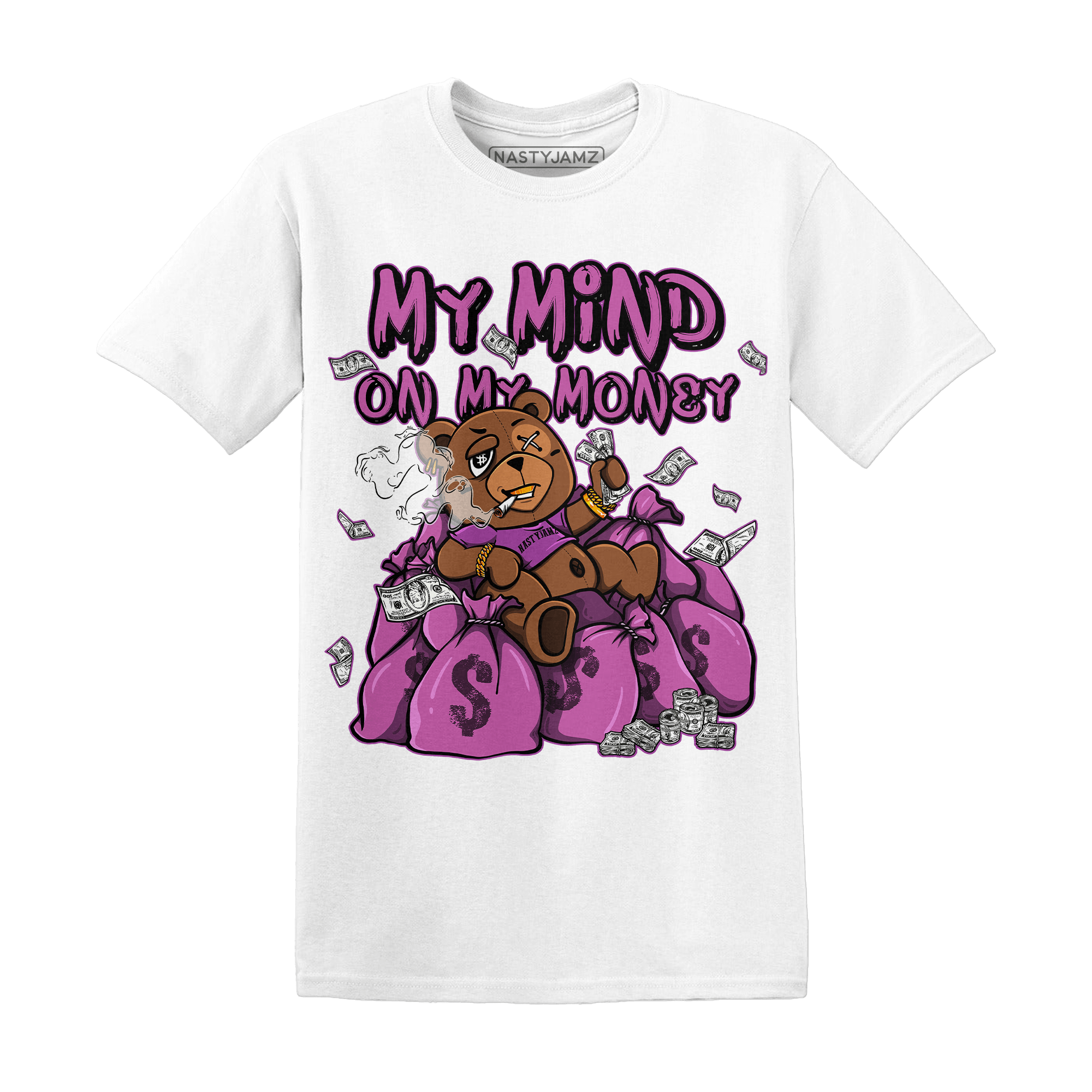 GS Hyper Violet 4s T Shirt Match My Mind On My Money BER - NastyJamz