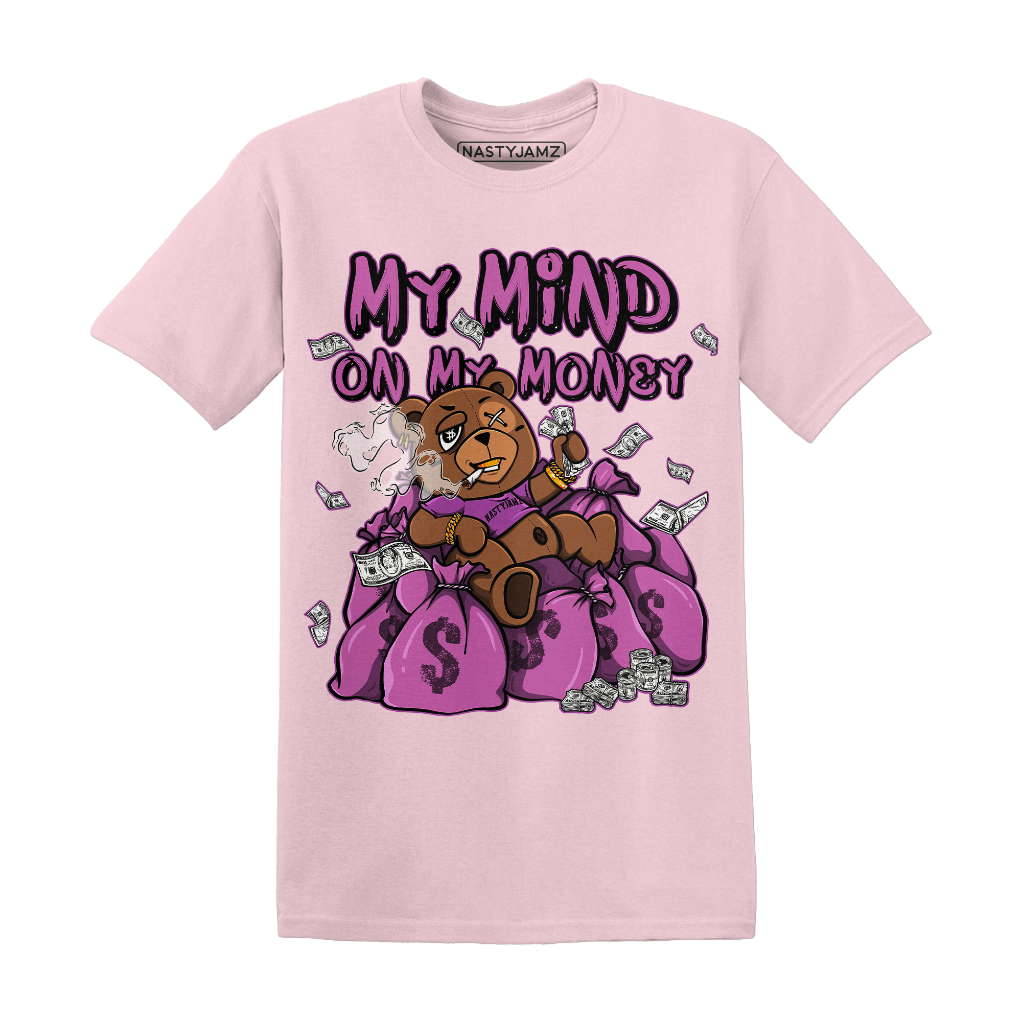 GS Hyper Violet 4s T Shirt Match My Mind On My Money BER - NastyJamz