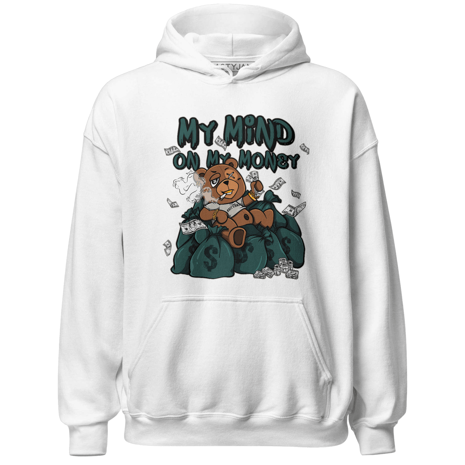 Oxidized Green 4s Hoodie Match My Mind On My Money BER - NastyJamz