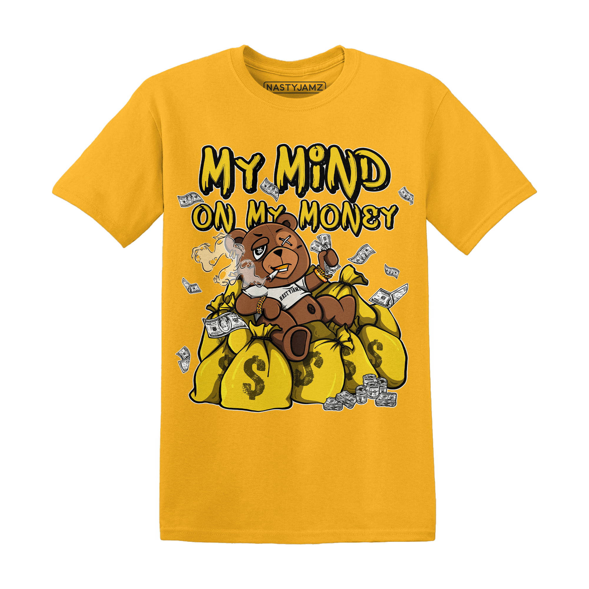 Vivid Sulfur 4s T Shirt Match My Mind On My Money BER - NastyJamz