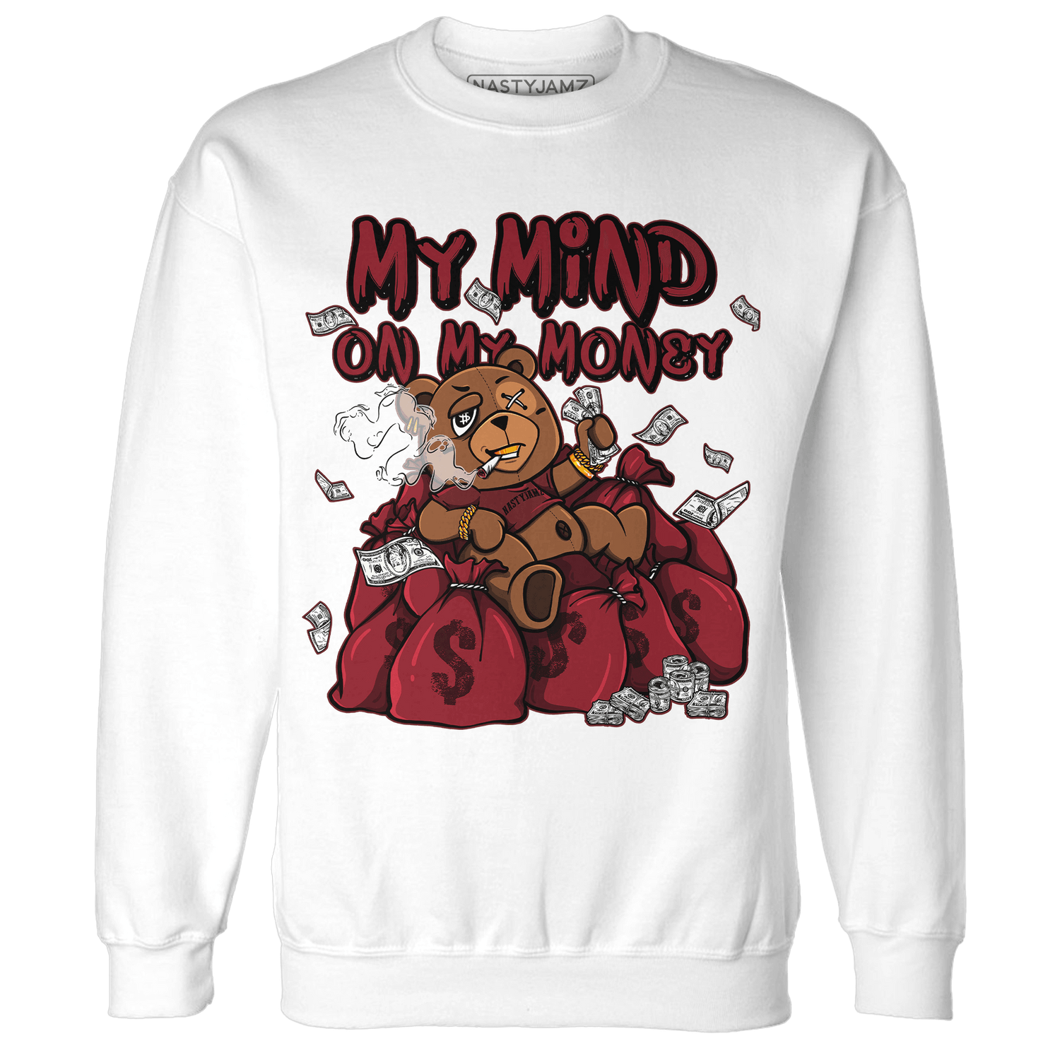 Cherry 12s Sweatshirt Match My Mind On My Money BER - NastyJamz