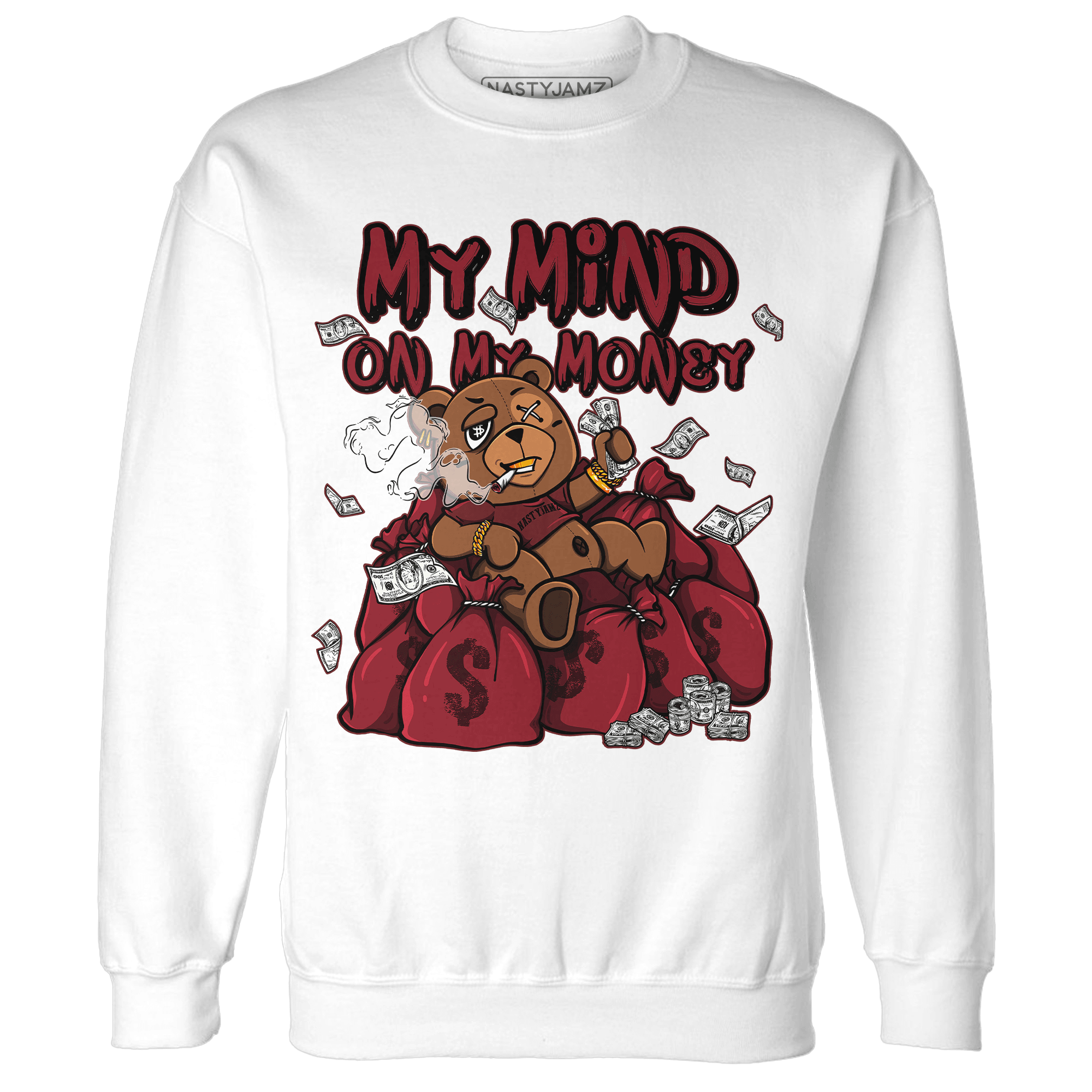 Cherry 12s Sweatshirt Match My Mind On My Money BER - NastyJamz