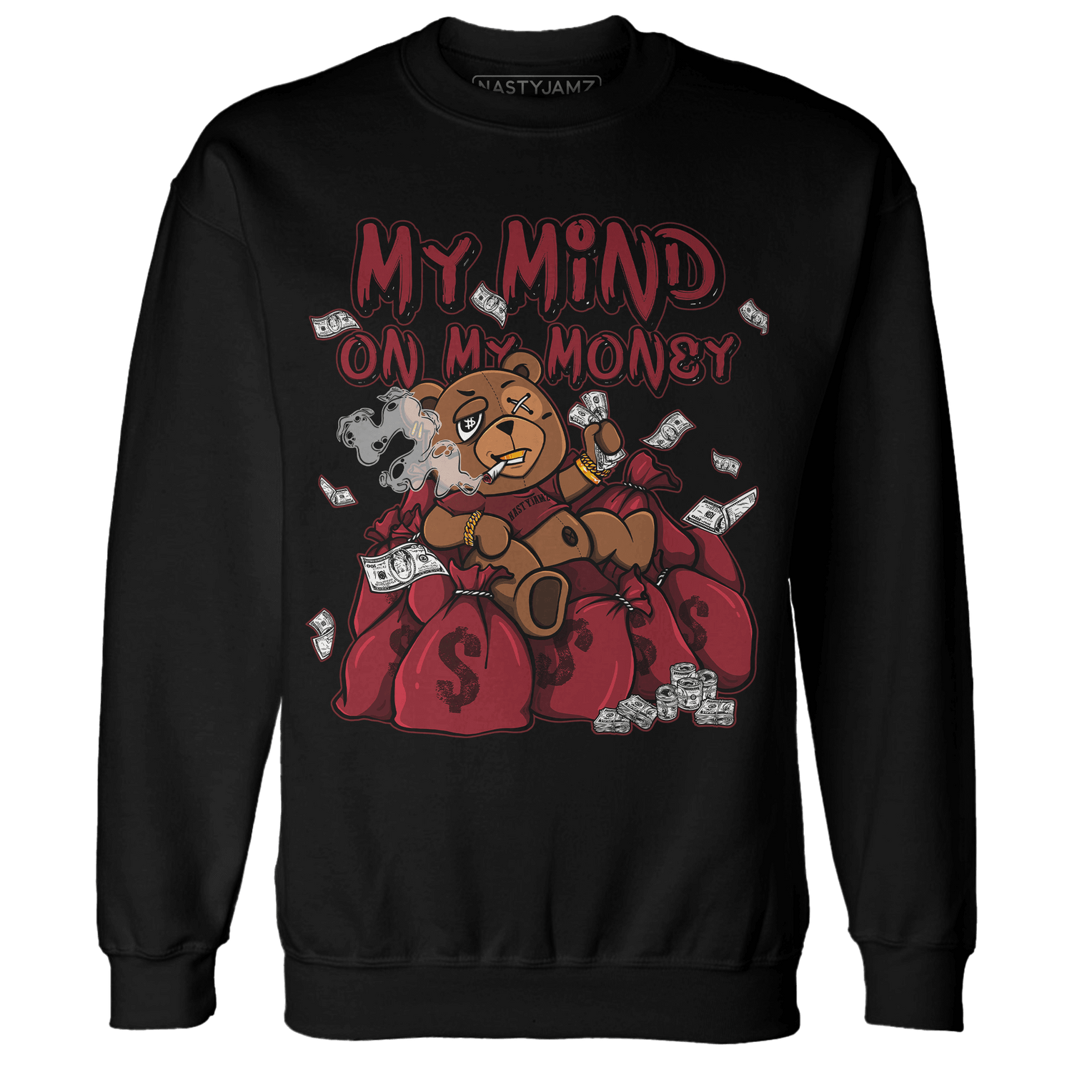 Cherry 12s Sweatshirt Match My Mind On My Money BER - NastyJamz