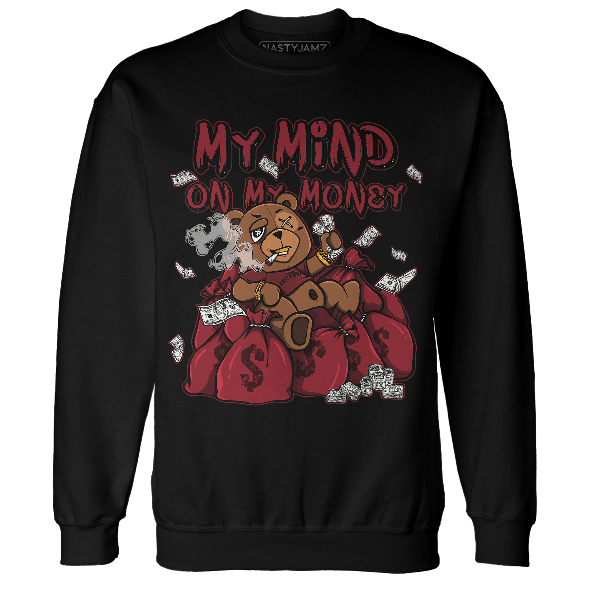 Cherry 12s Sweatshirt Match My Mind On My Money BER - NastyJamz