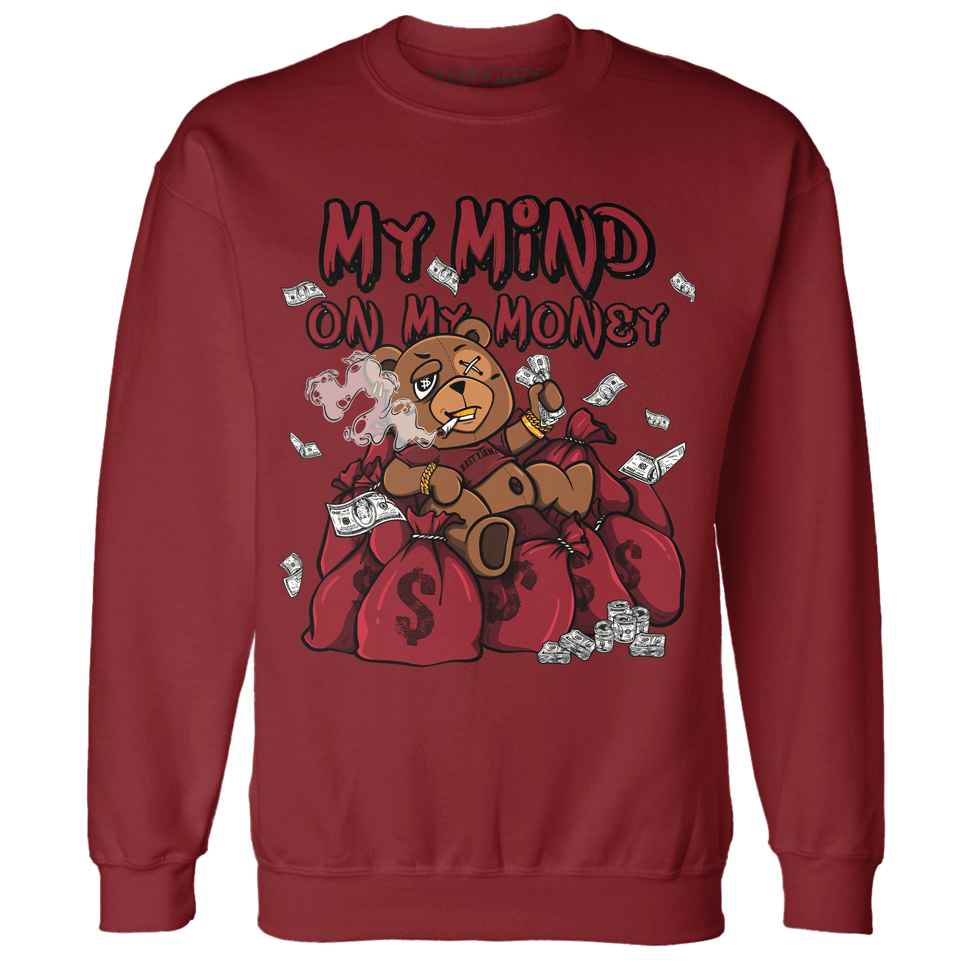 Cherry 12s Sweatshirt Match My Mind On My Money BER - NastyJamz