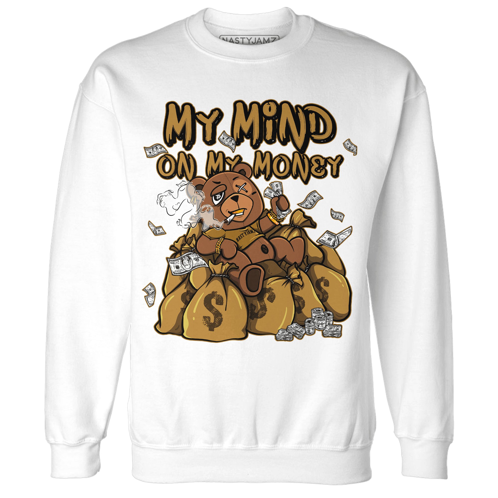 Wheat 13s Sweatshirt Match My Mind On My Money BER - NastyJamz