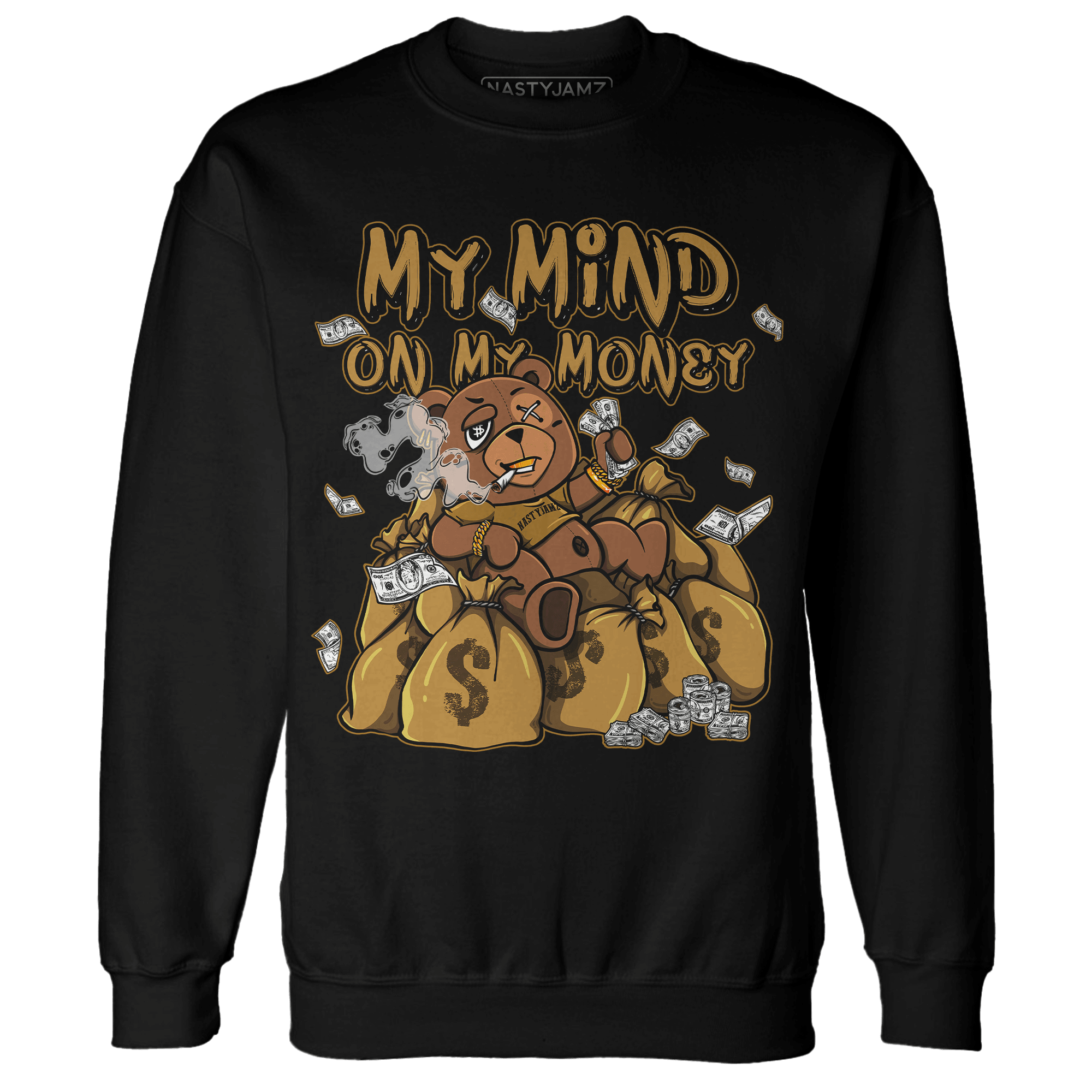 Wheat 13s Sweatshirt Match My Mind On My Money BER - NastyJamz