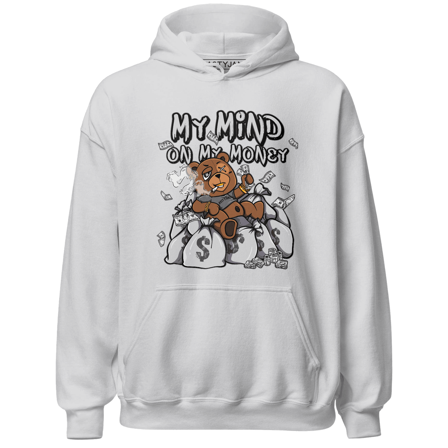 Retro High OG Black White 1s Hoodie Match My Mind On My Money BER - NastyJamz