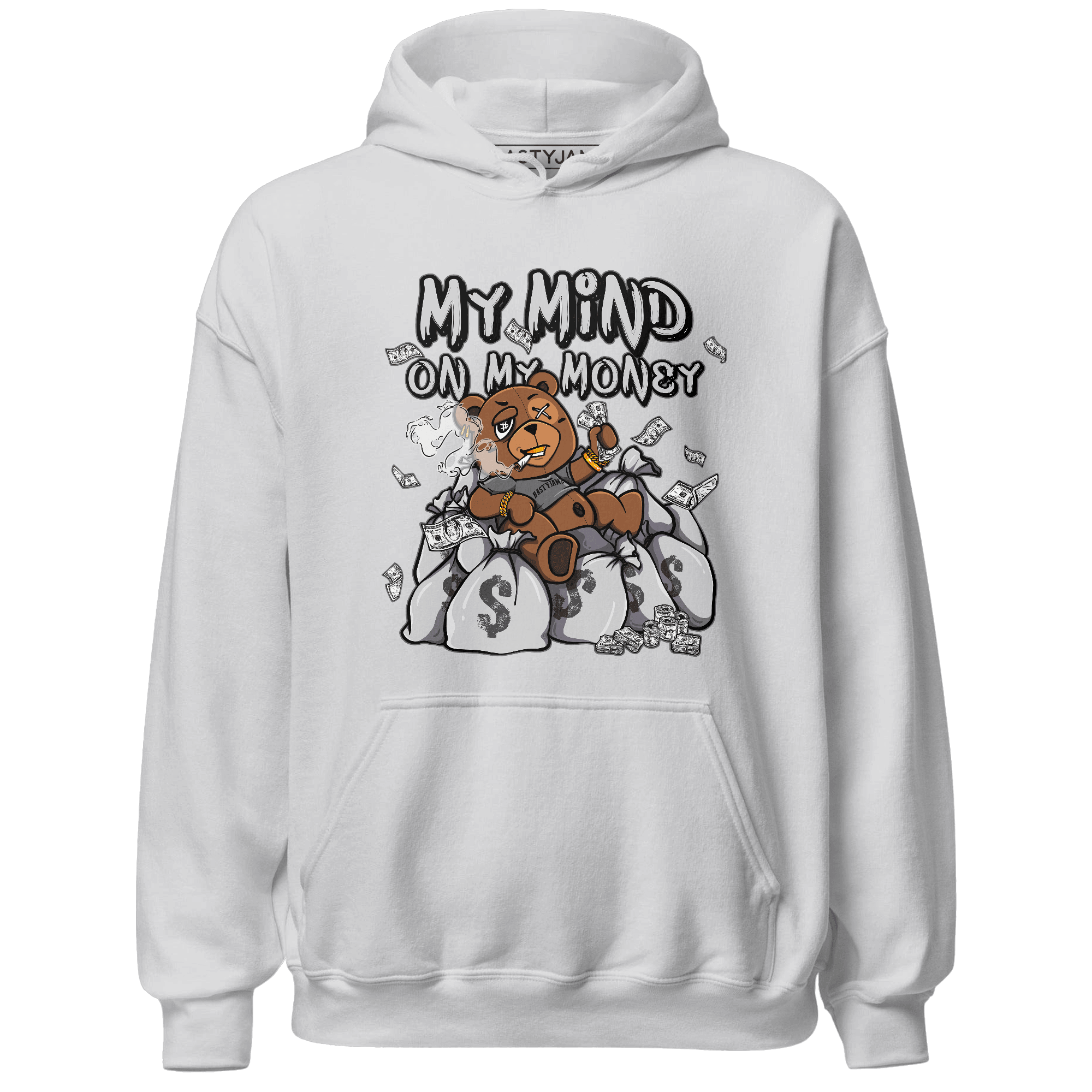 Retro High OG Black White 1s Hoodie Match My Mind On My Money BER - NastyJamz