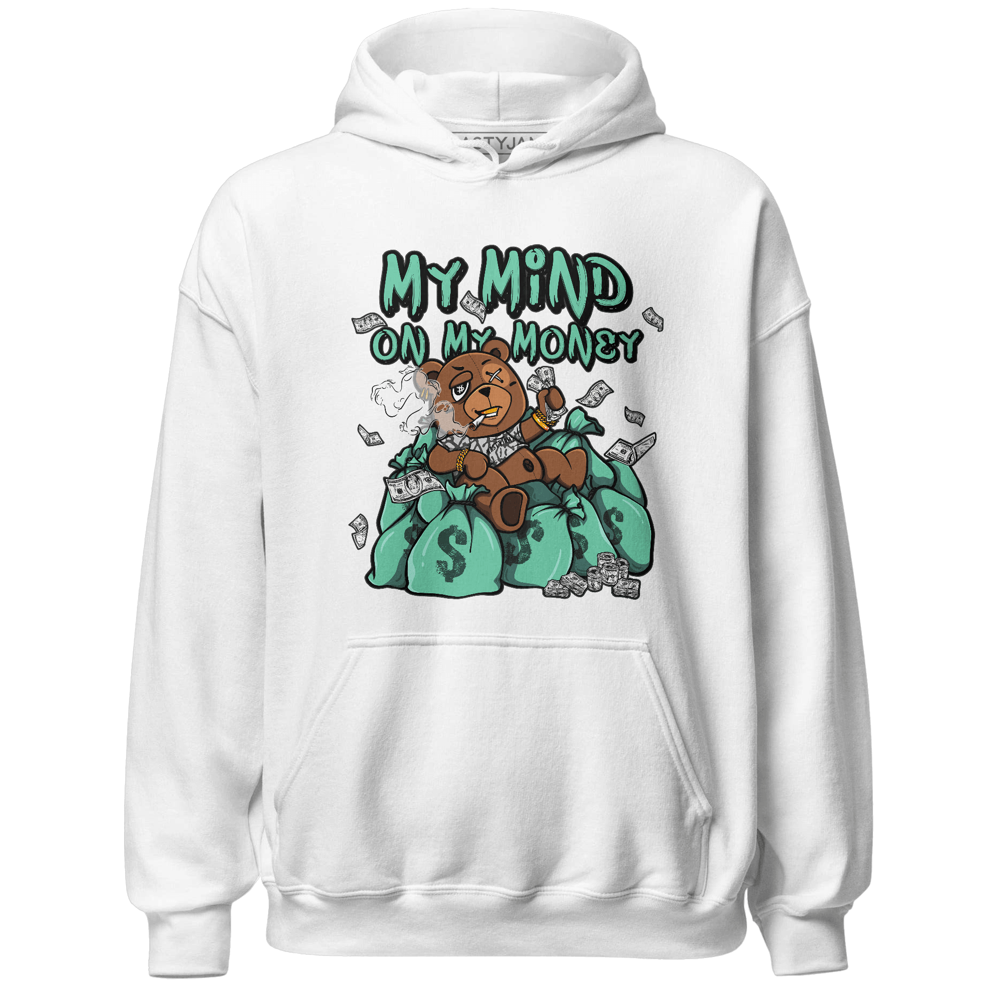 Green Glow 3s Hoodie Match My Mind On My Money BER - NastyJamz