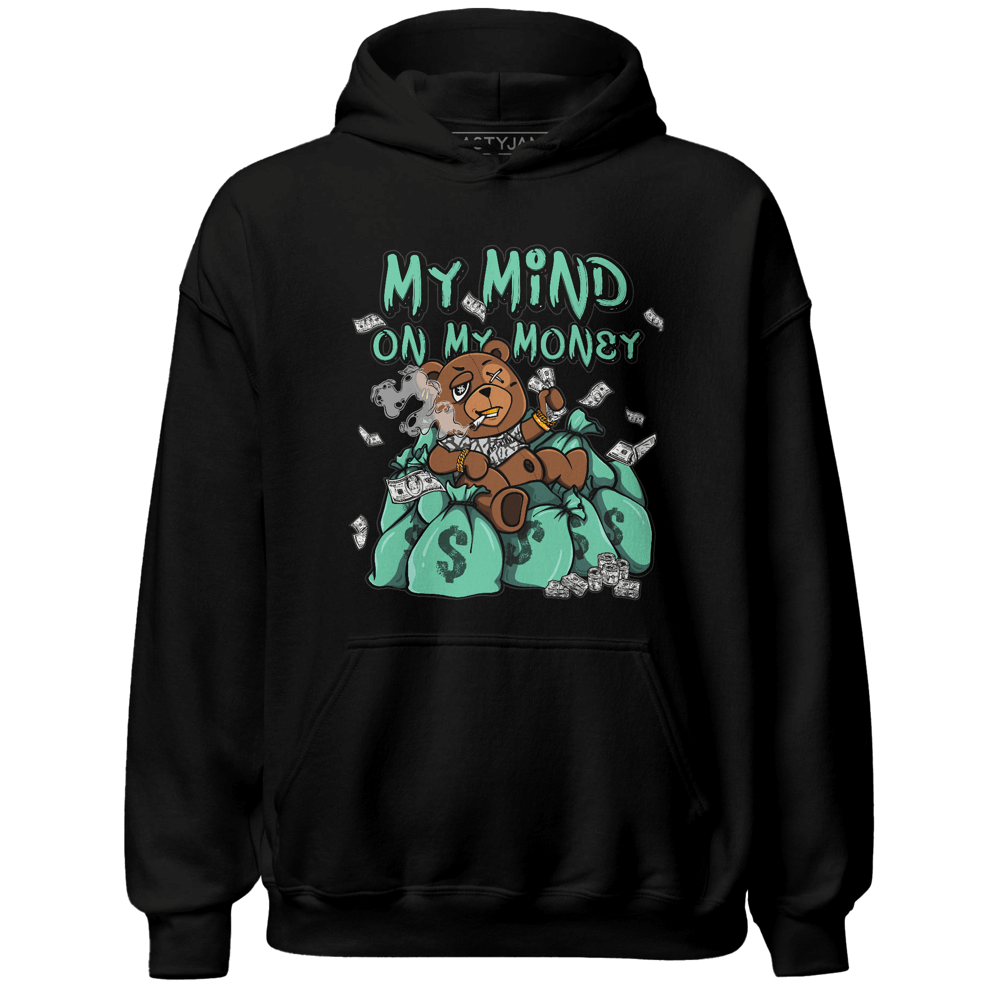 Green Glow 3s Hoodie Match My Mind On My Money BER - NastyJamz
