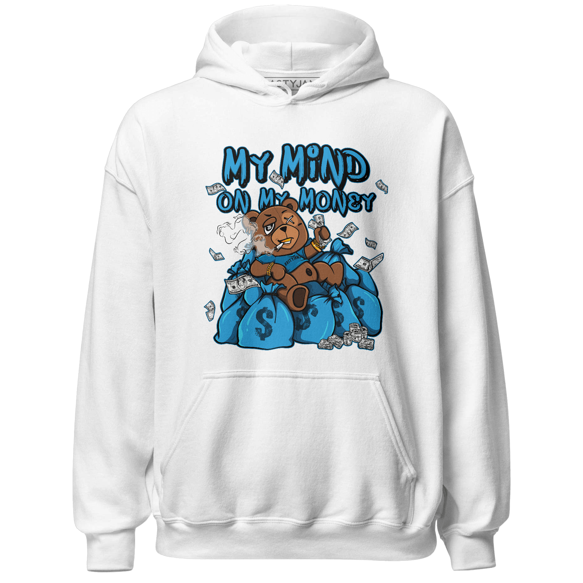 Powder Blue 9s Hoodie Match My Mind On My Money BER - NastyJamz