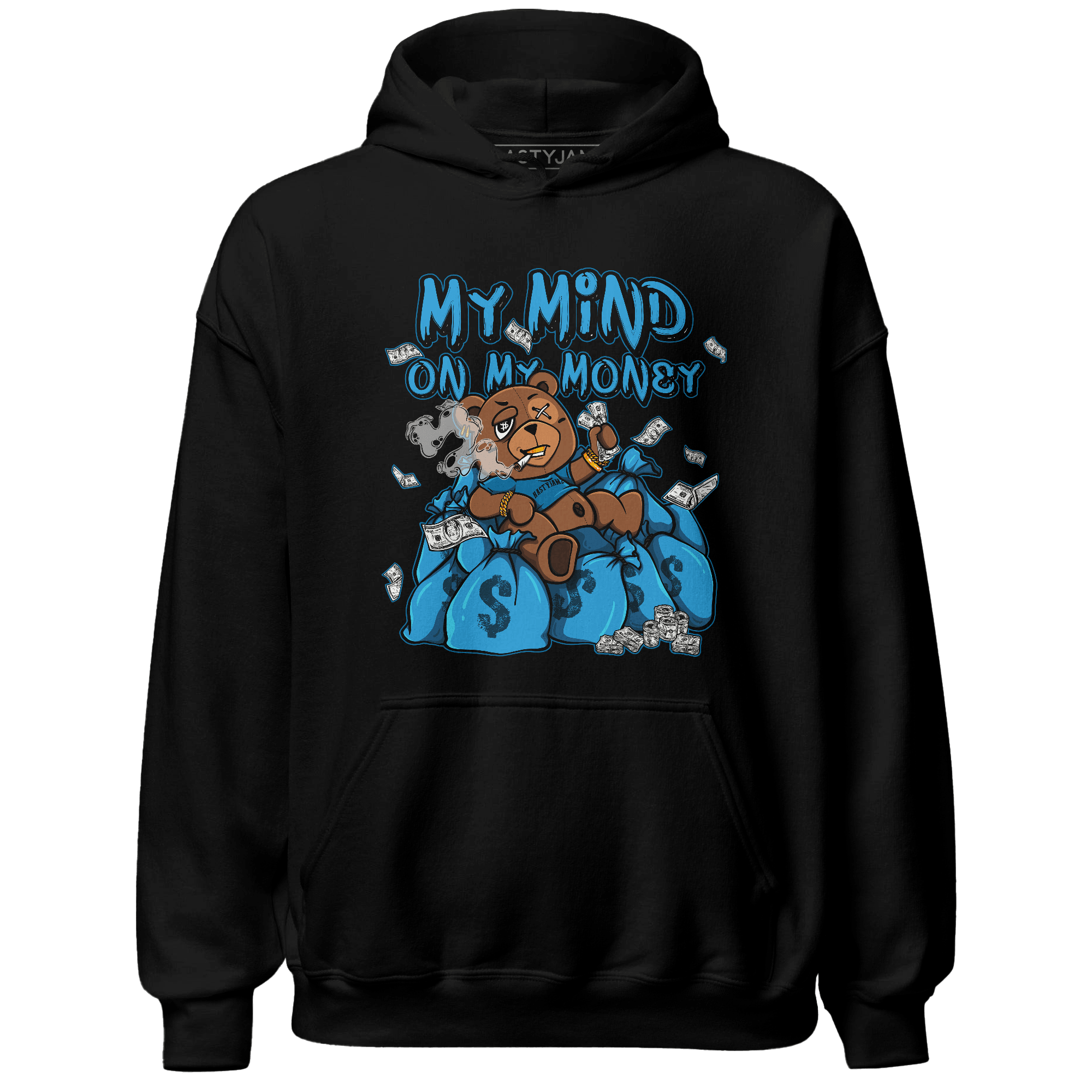 Powder Blue 9s Hoodie Match My Mind On My Money BER - NastyJamz