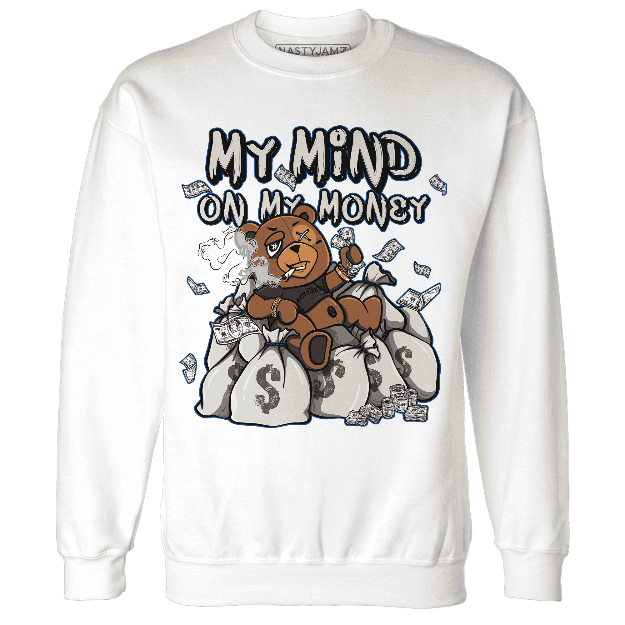 Quaiii 54 3s Sweatshirt Match My Money On My Mind BER - NastyJamz