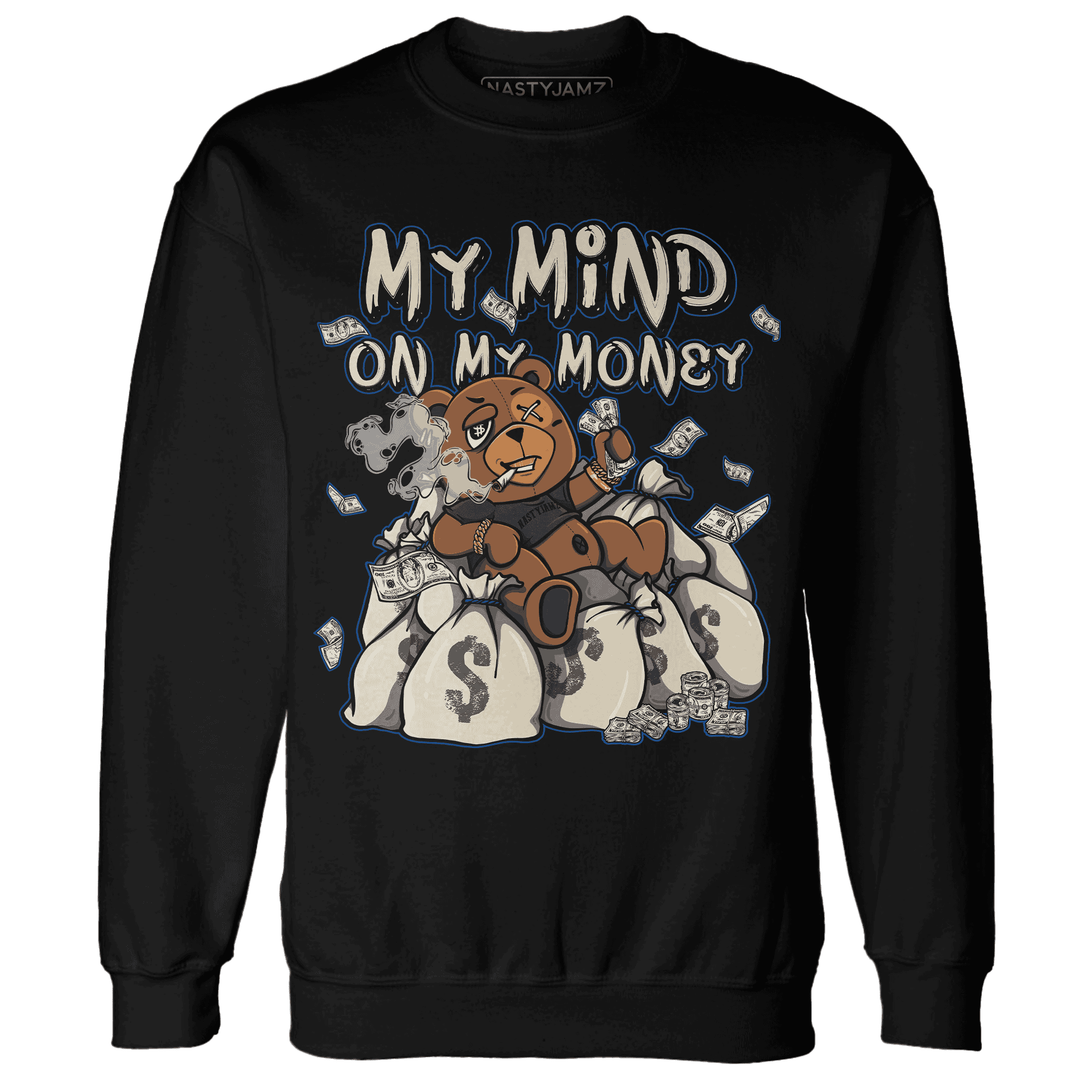 Quaiii 54 3s Sweatshirt Match My Money On My Mind BER - NastyJamz