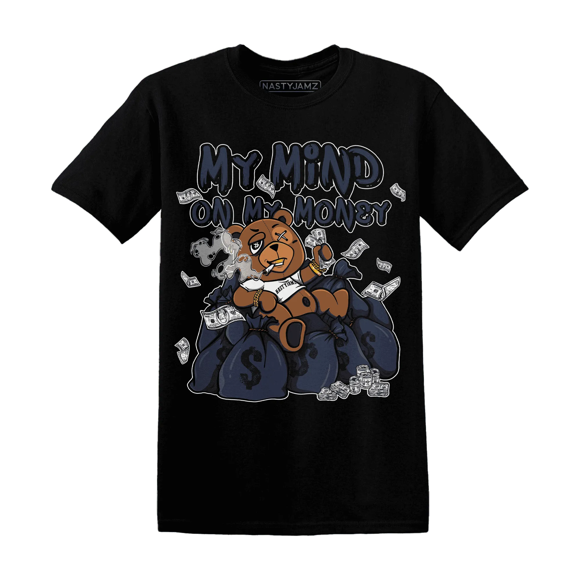 White-Navy-6s-T-Shirt-Match-My-Money-On-My-Mind-BER
