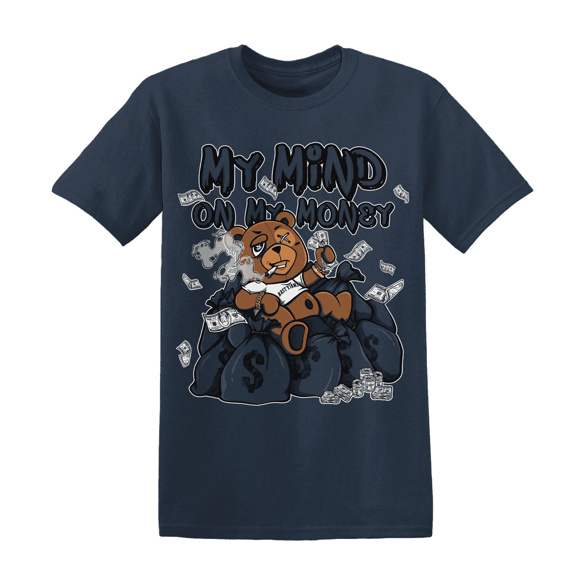 White-Navy-6s-T-Shirt-Match-My-Money-On-My-Mind-BER