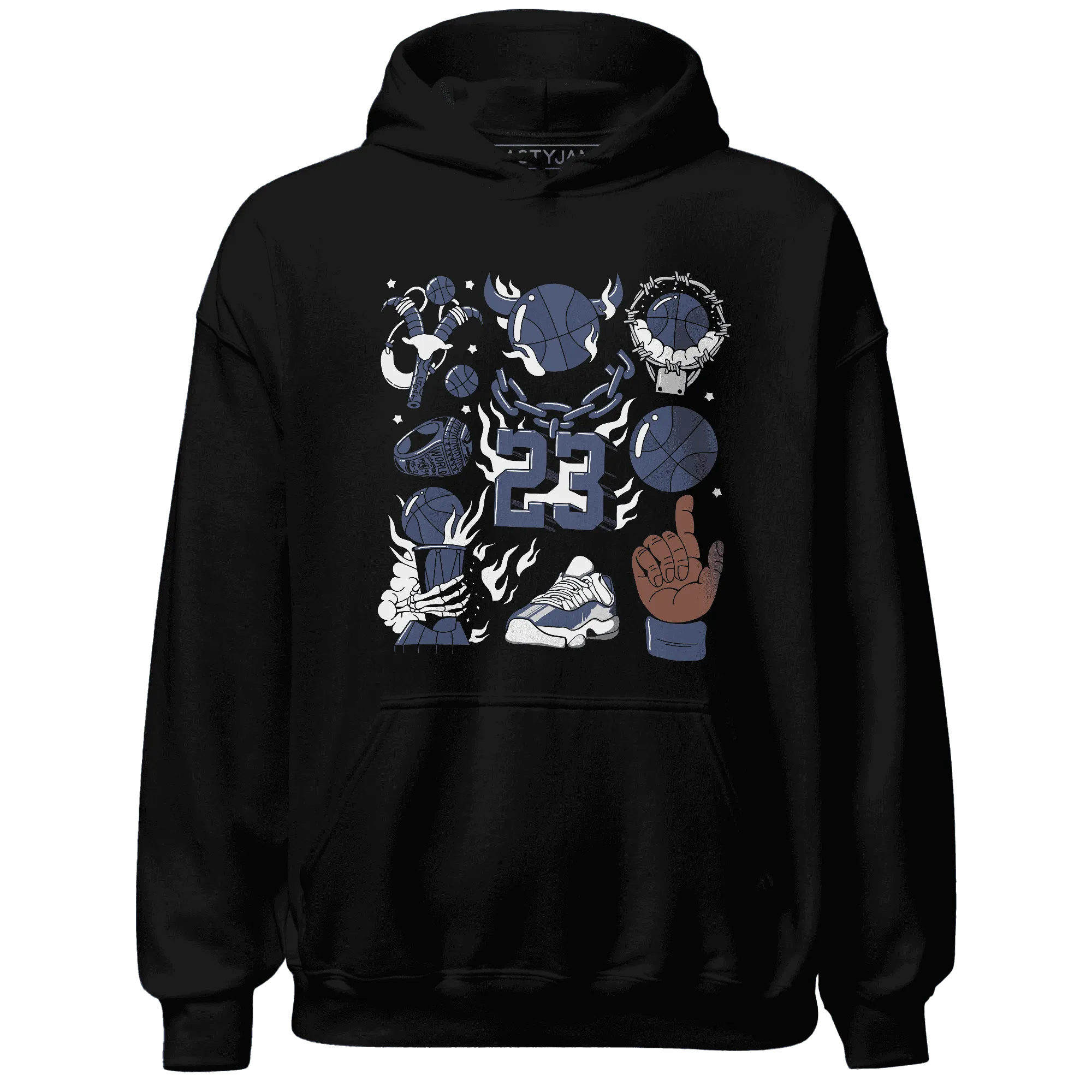 Low-Diffused-Blue-11s-Hoodie-Match-Neclaces-Number-23