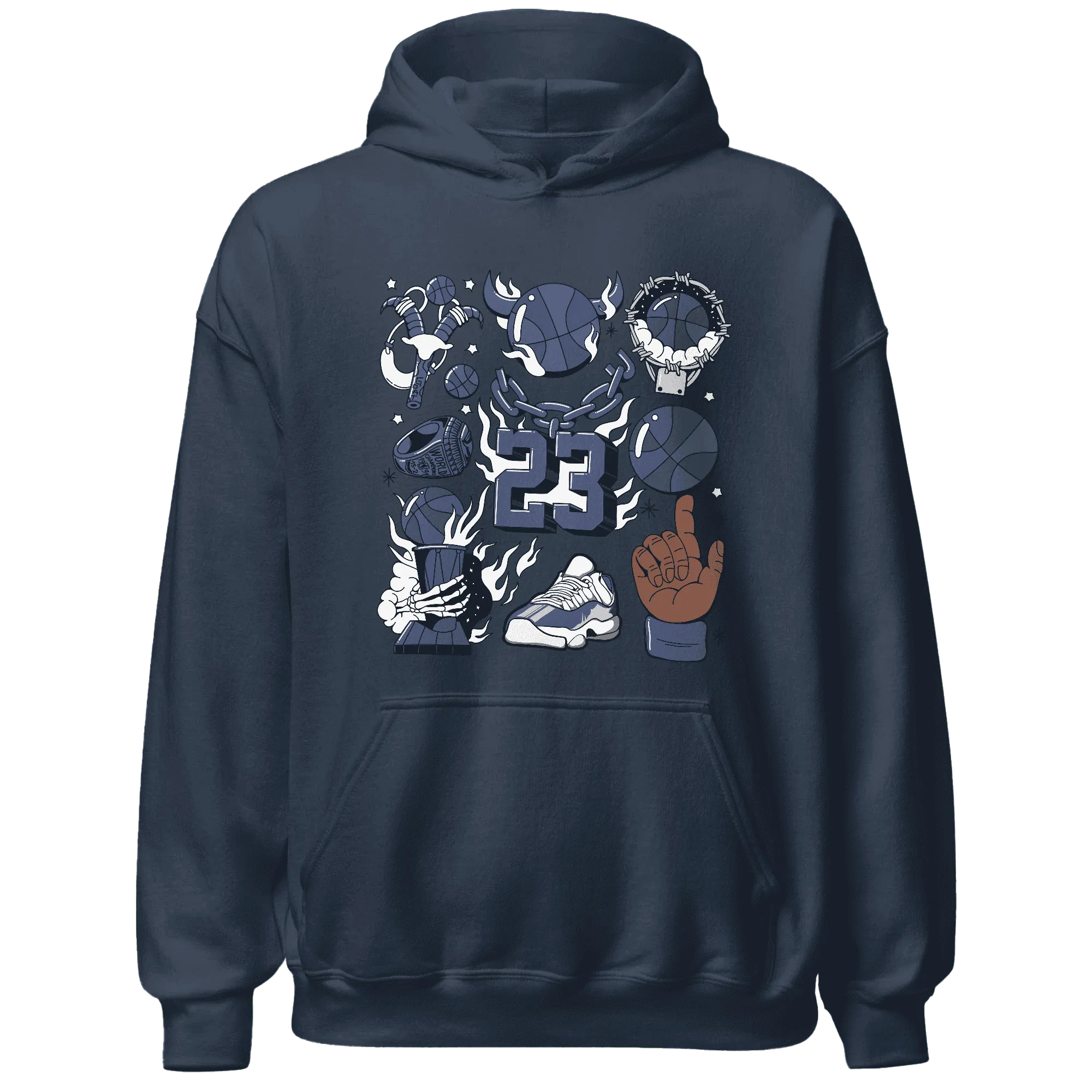 Low-Diffused-Blue-11s-Hoodie-Match-Neclaces-Number-23
