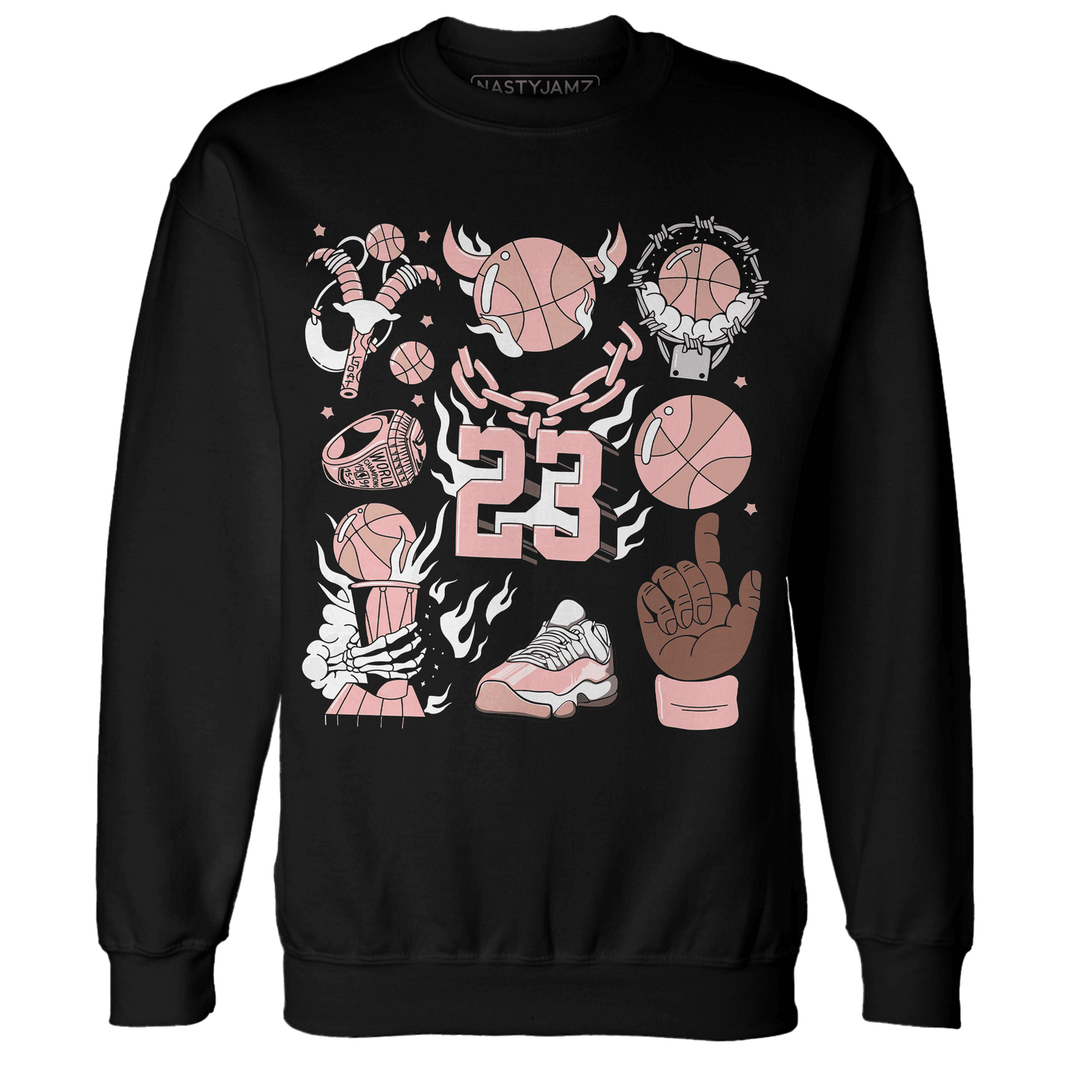 Low Legend Pink 11s Sweatshirt Match Neclaces Number 23 - NastyJamz
