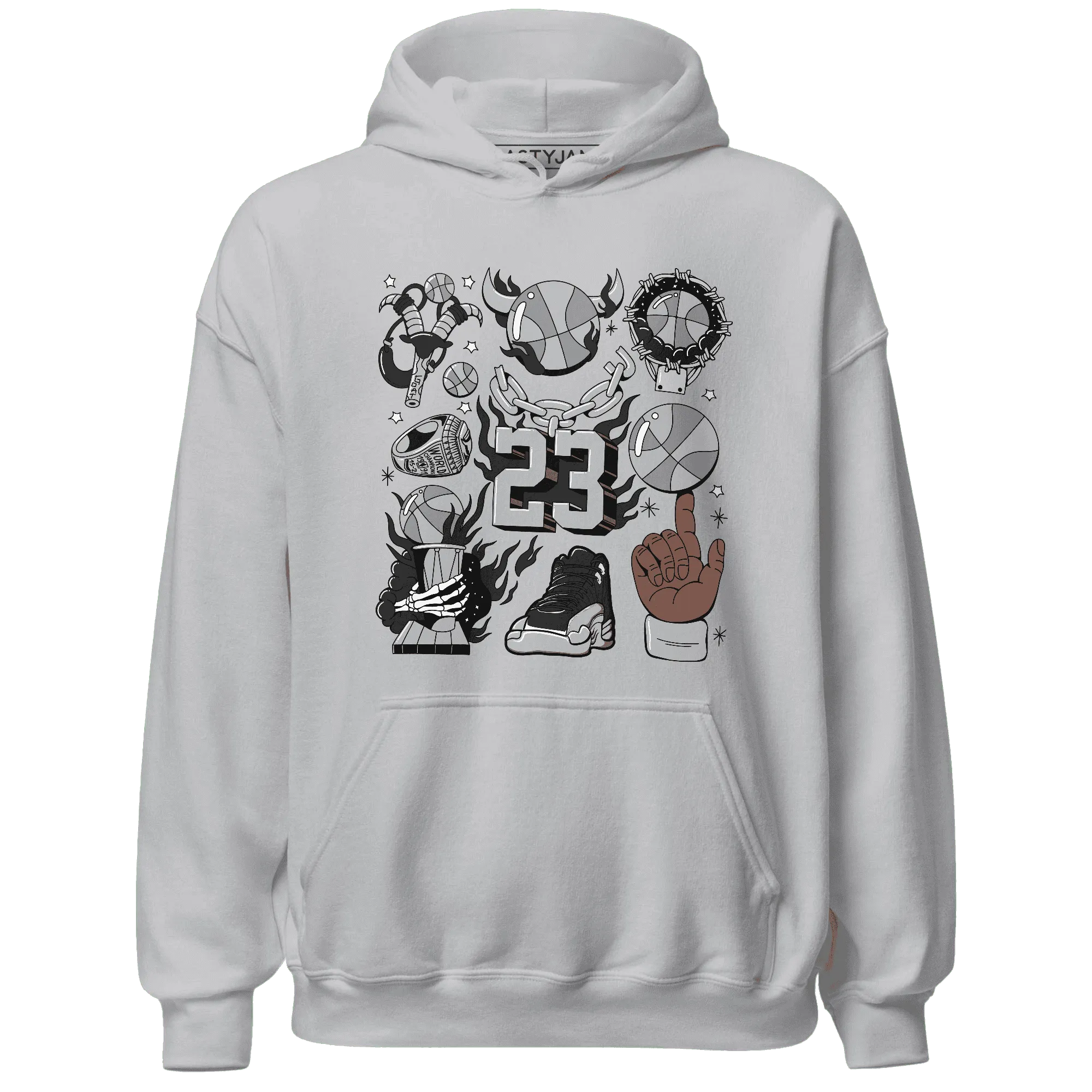 Wolf-Grey-12s-NastyJamz-Hoodie-Match-Neclaces-Number-23