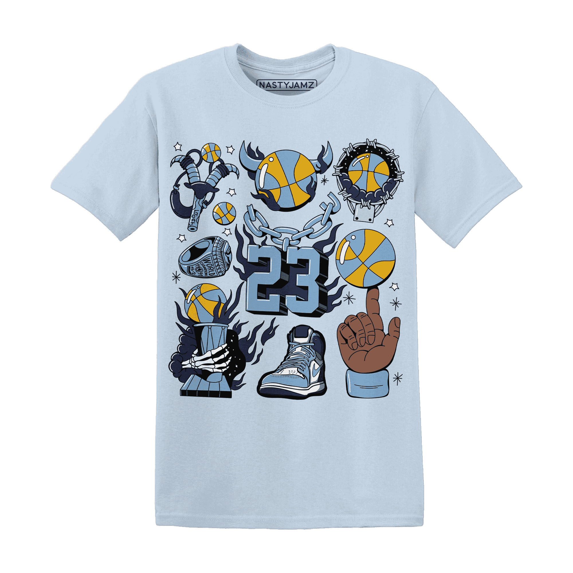 First In Flight 1s T Shirt Match Neclaces Number 23 - NastyJamz