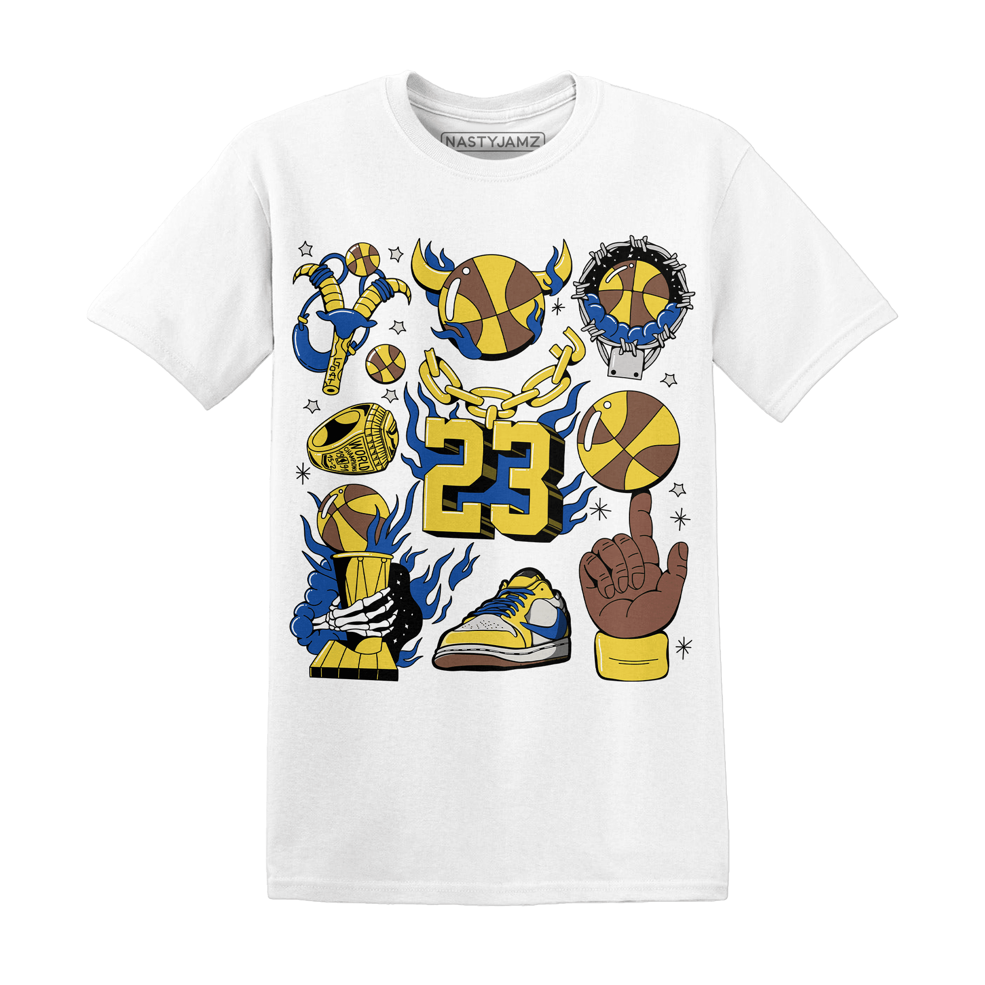Low OG Canary TVSC 1s T Shirt Match Neclaces Number 23 - NastyJamz
