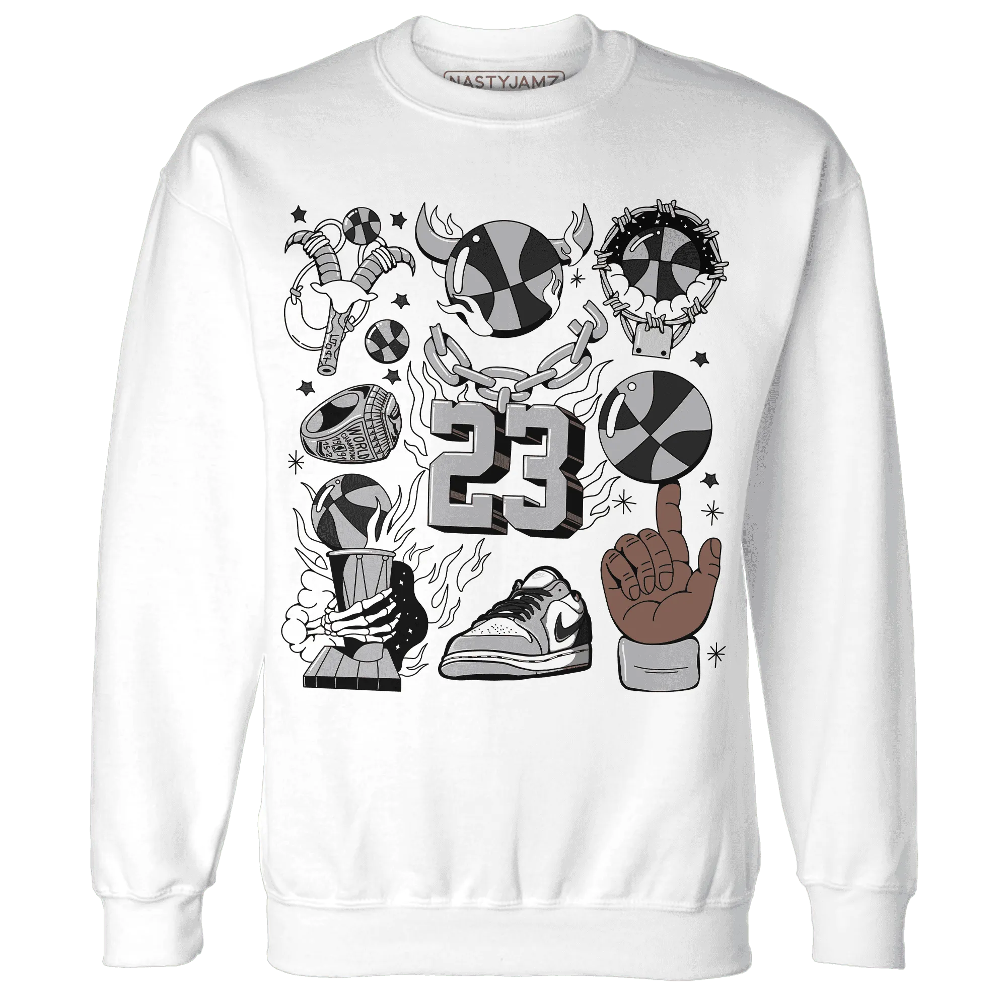 Wolf-Grey-1s-Sweatshirt-Match-Neclaces-Number-23