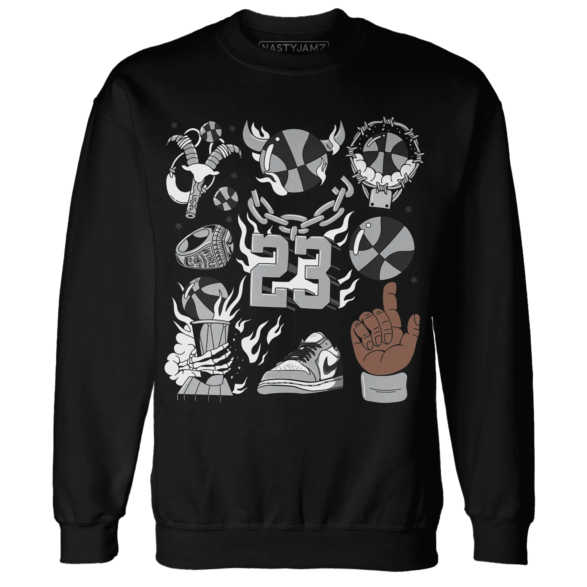 Wolf-Grey-1s-Sweatshirt-Match-Neclaces-Number-23
