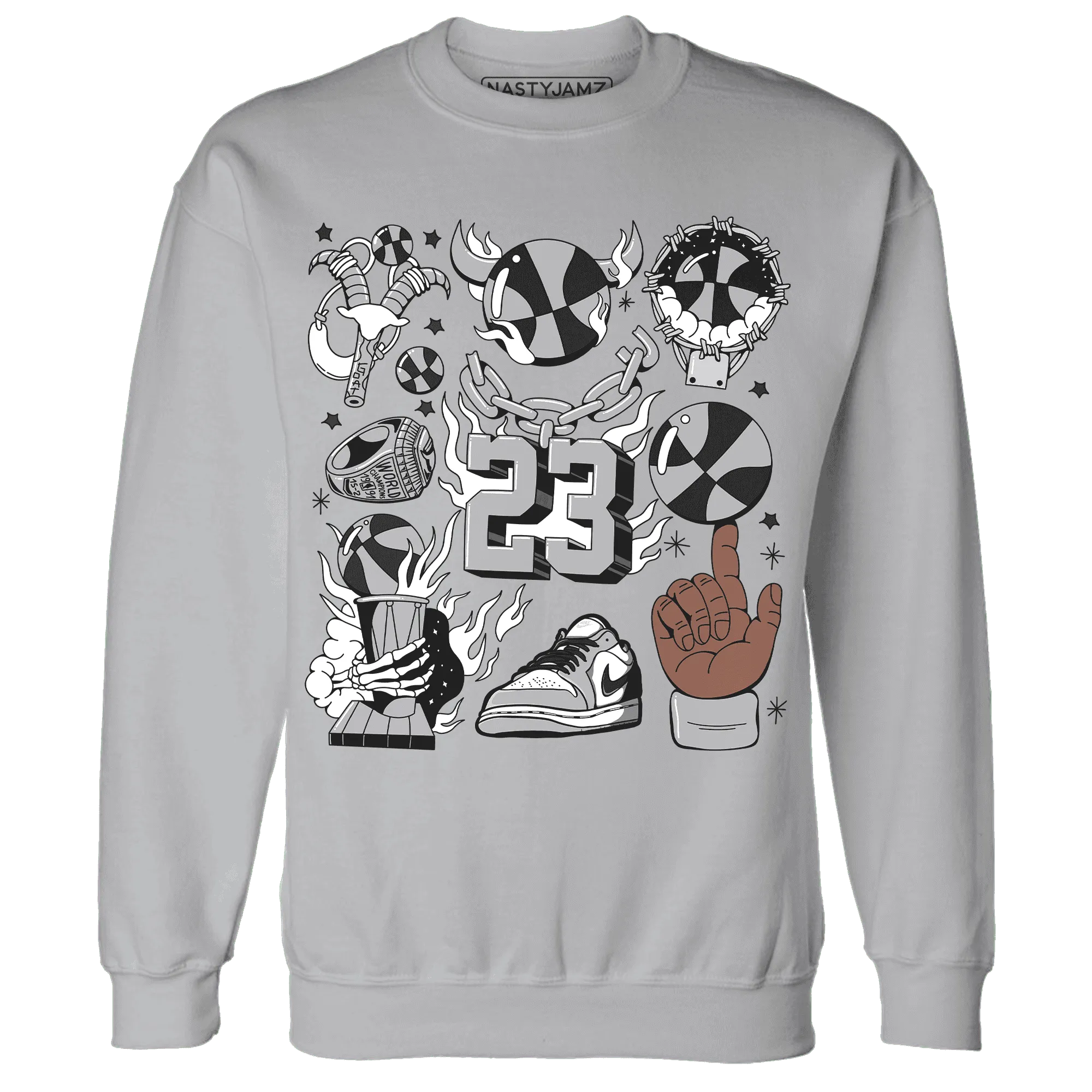 Wolf-Grey-1s-Sweatshirt-Match-Neclaces-Number-23