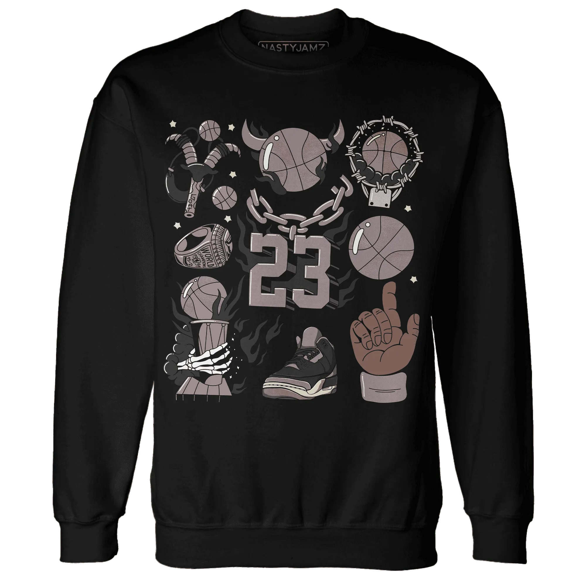 Black-Violet-Ore-3s-NastyJamz-Sweatshirt-Match-Neclaces-Number-23