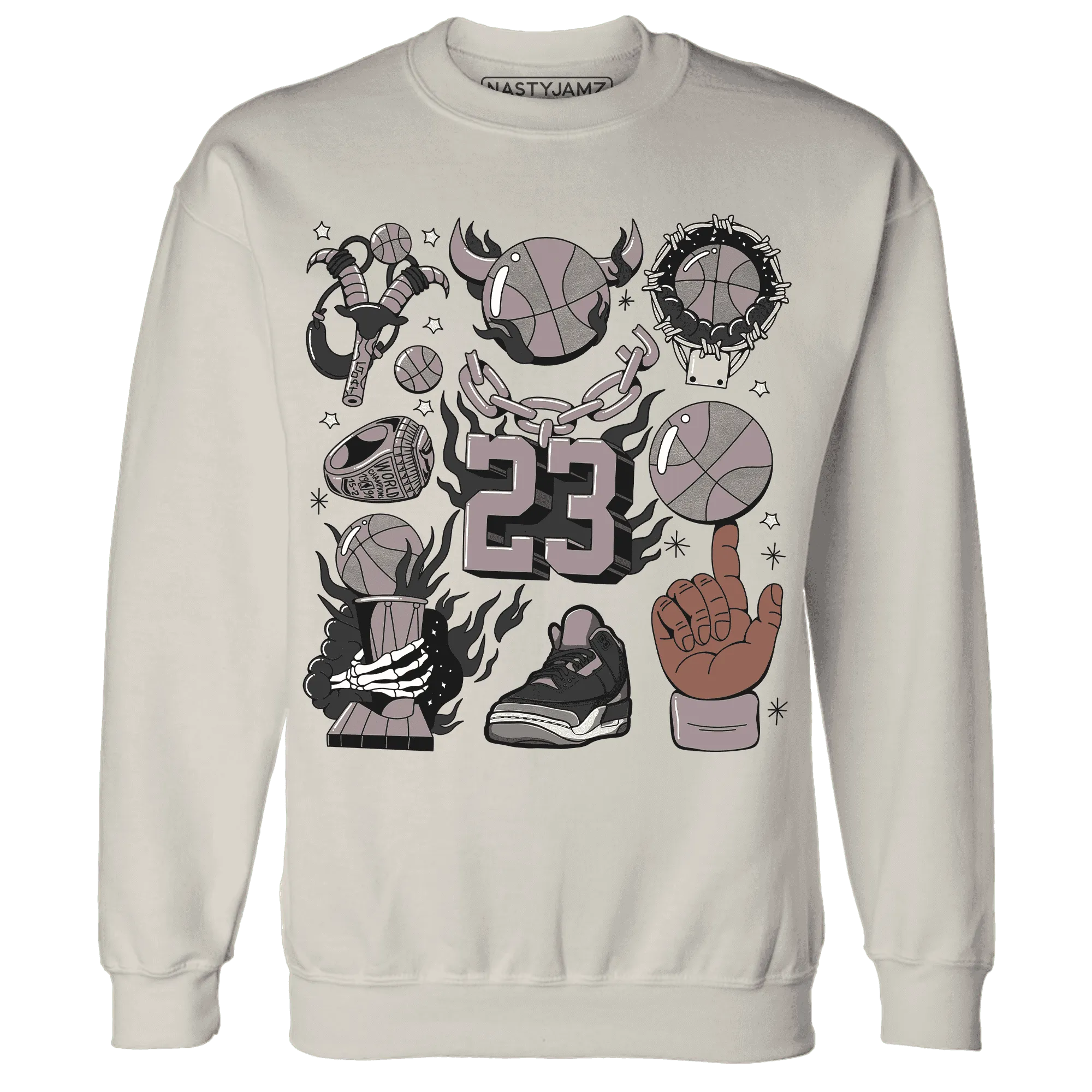 Black-Violet-Ore-3s-NastyJamz-Sweatshirt-Match-Neclaces-Number-23