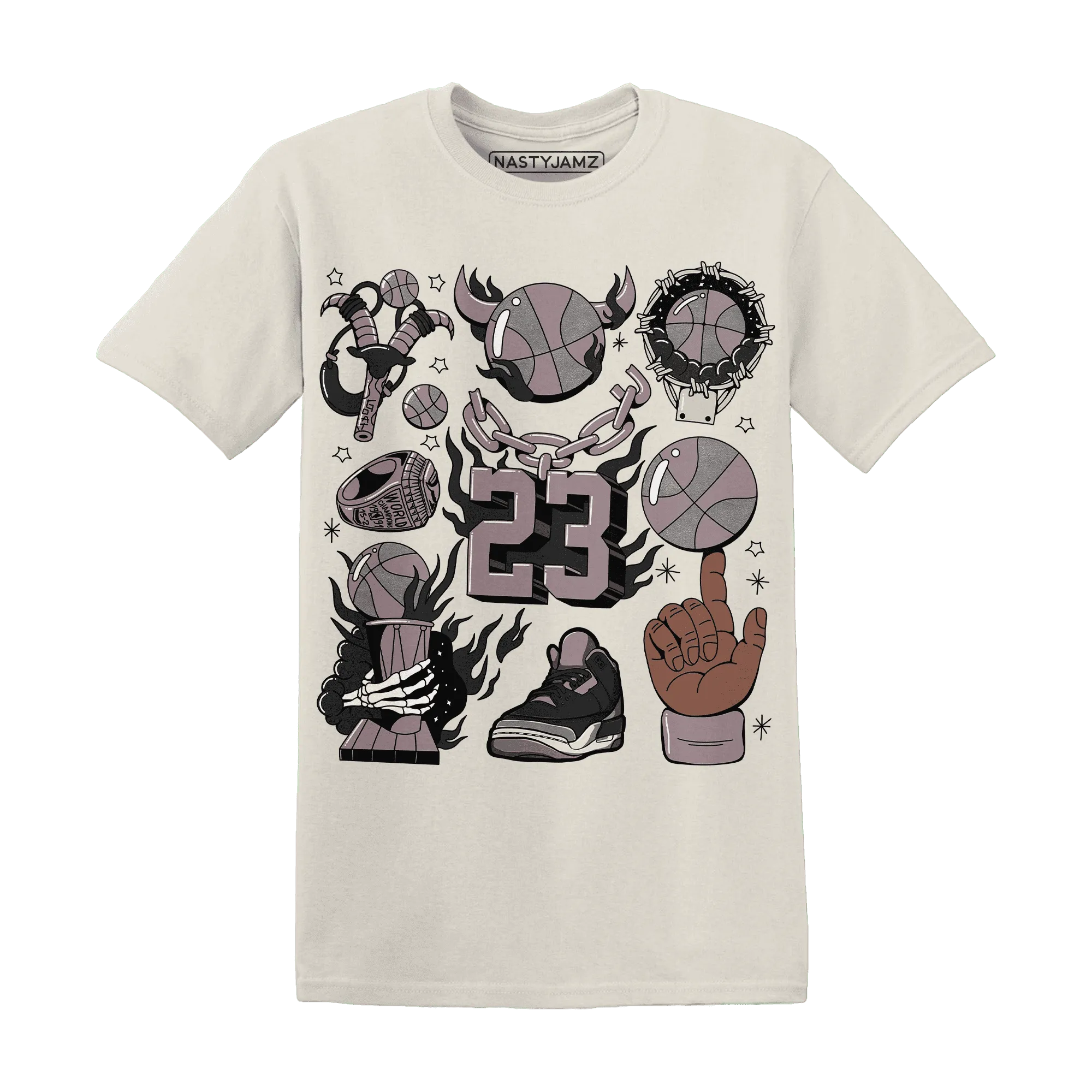 Black-Violet-Ore-3s-NastyJamz-T-Shirt-Match-Neclaces-Number-23