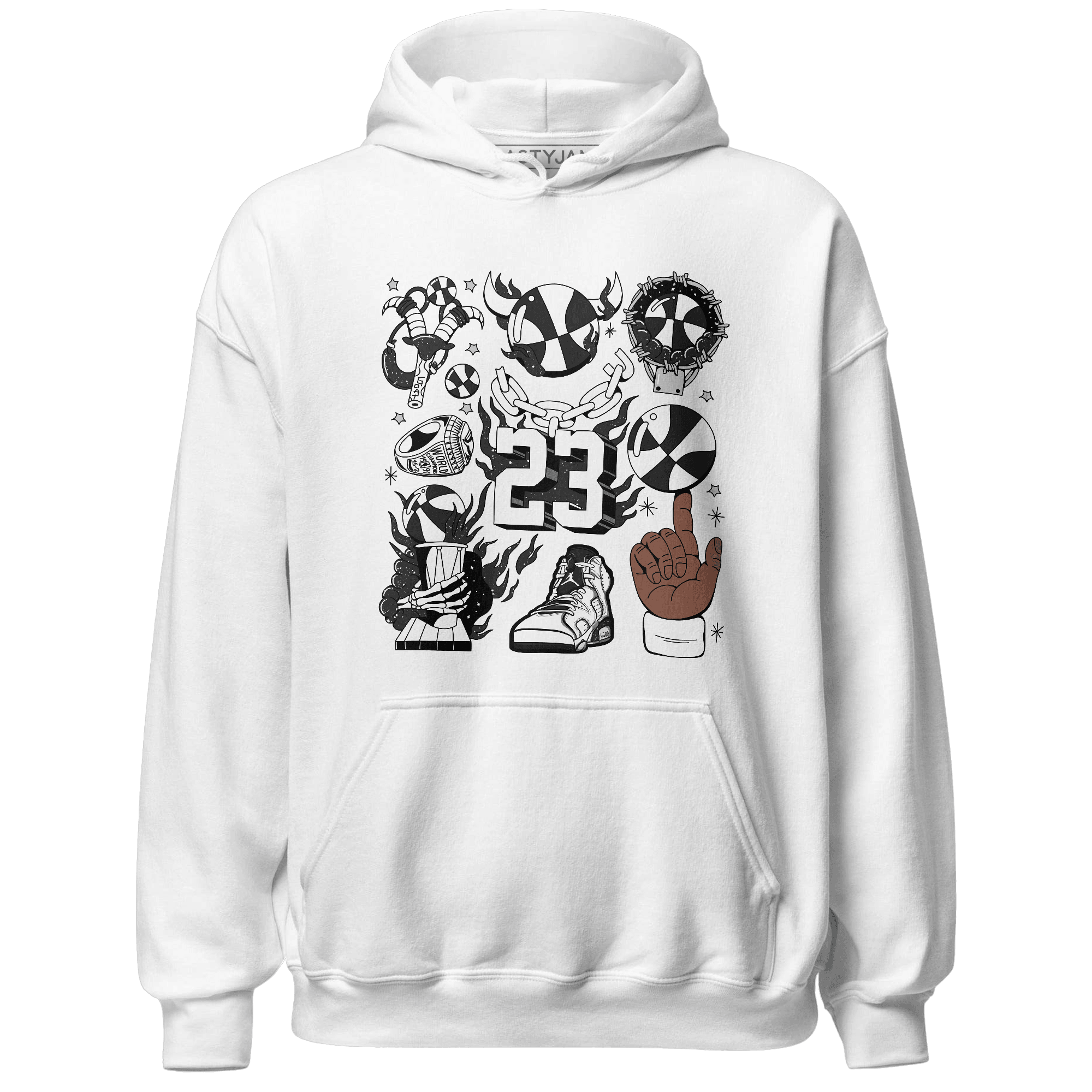 Reverse Oreo 6s Hoodie Match Neclaces Number 23 - NastyJamz