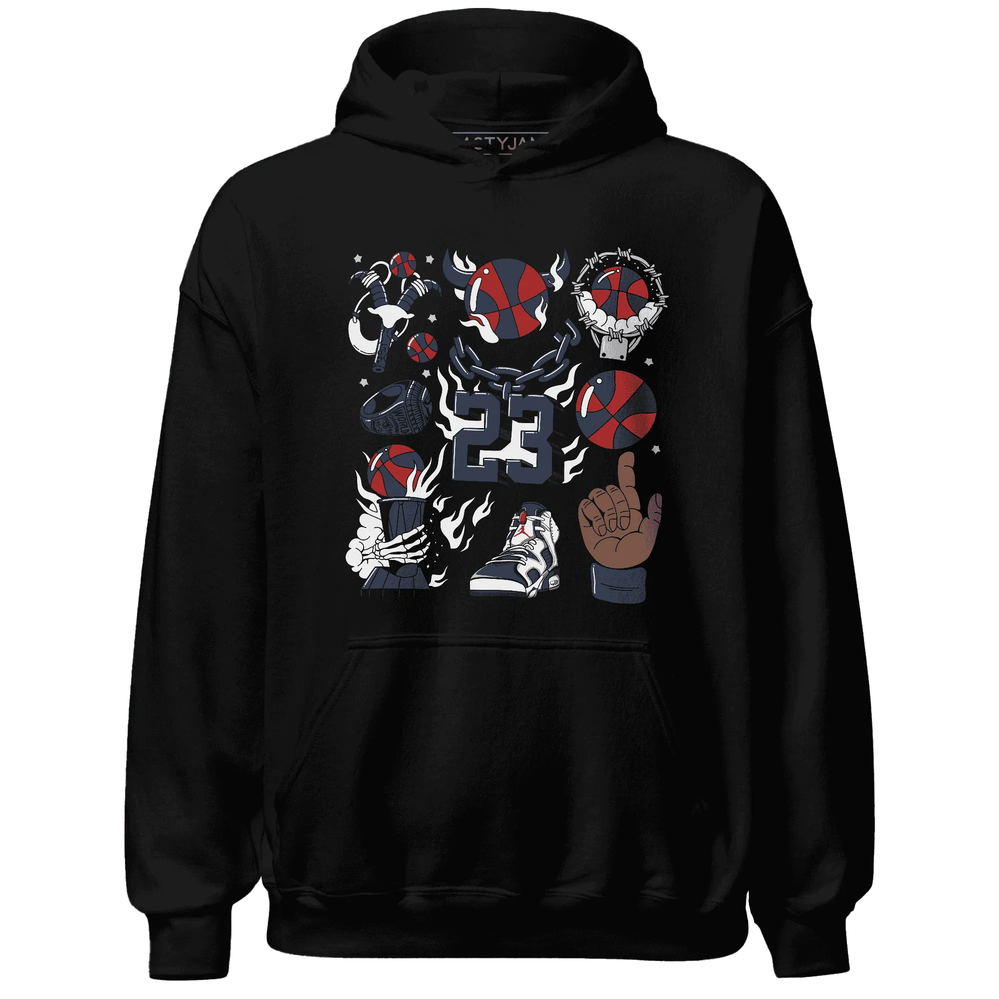 White-Navy-6s-Hoodie-Match-Neclaces-Number-23