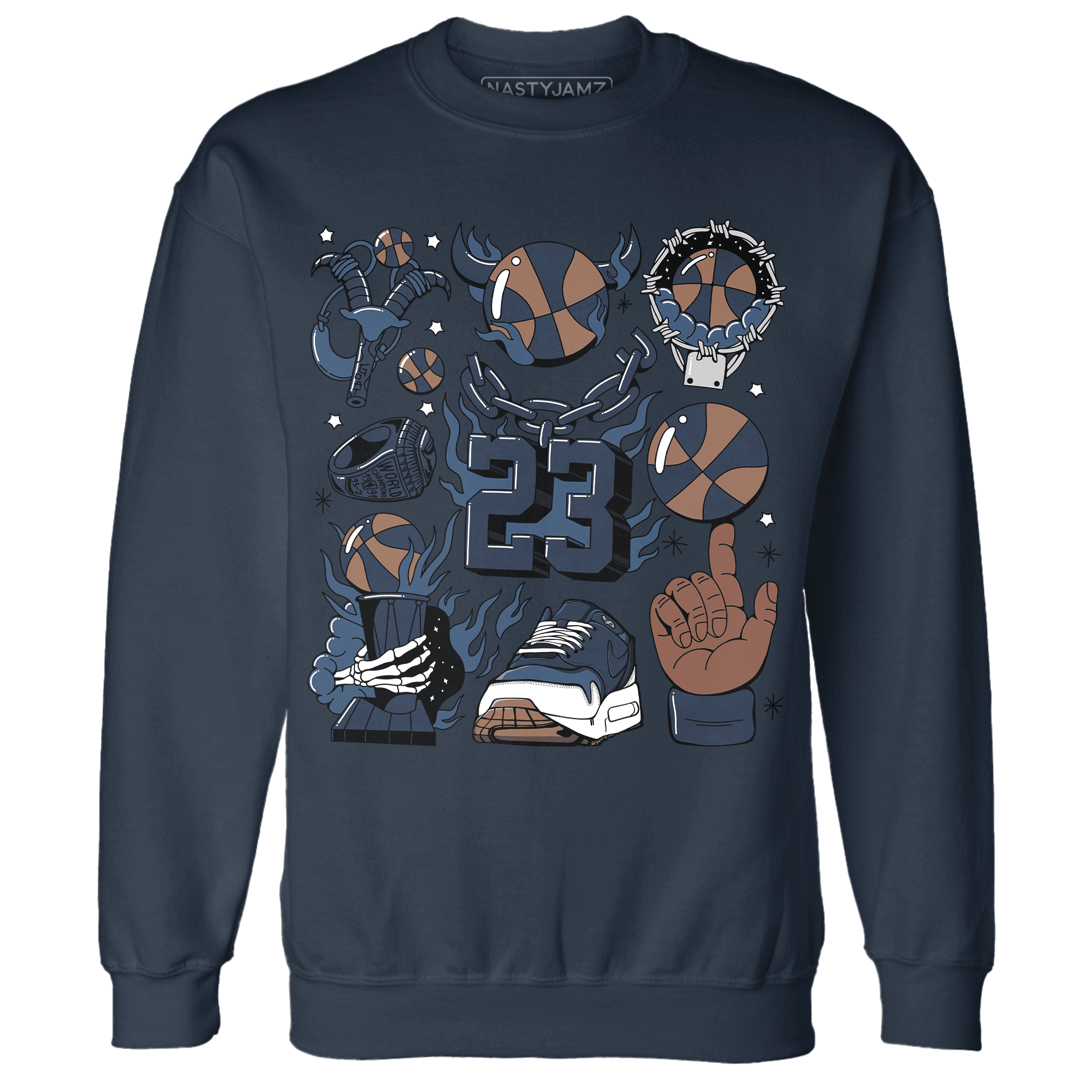 AM 1 86 Jackie RBS Sweatshirt Match Neclaces Number 23 - NastyJamz
