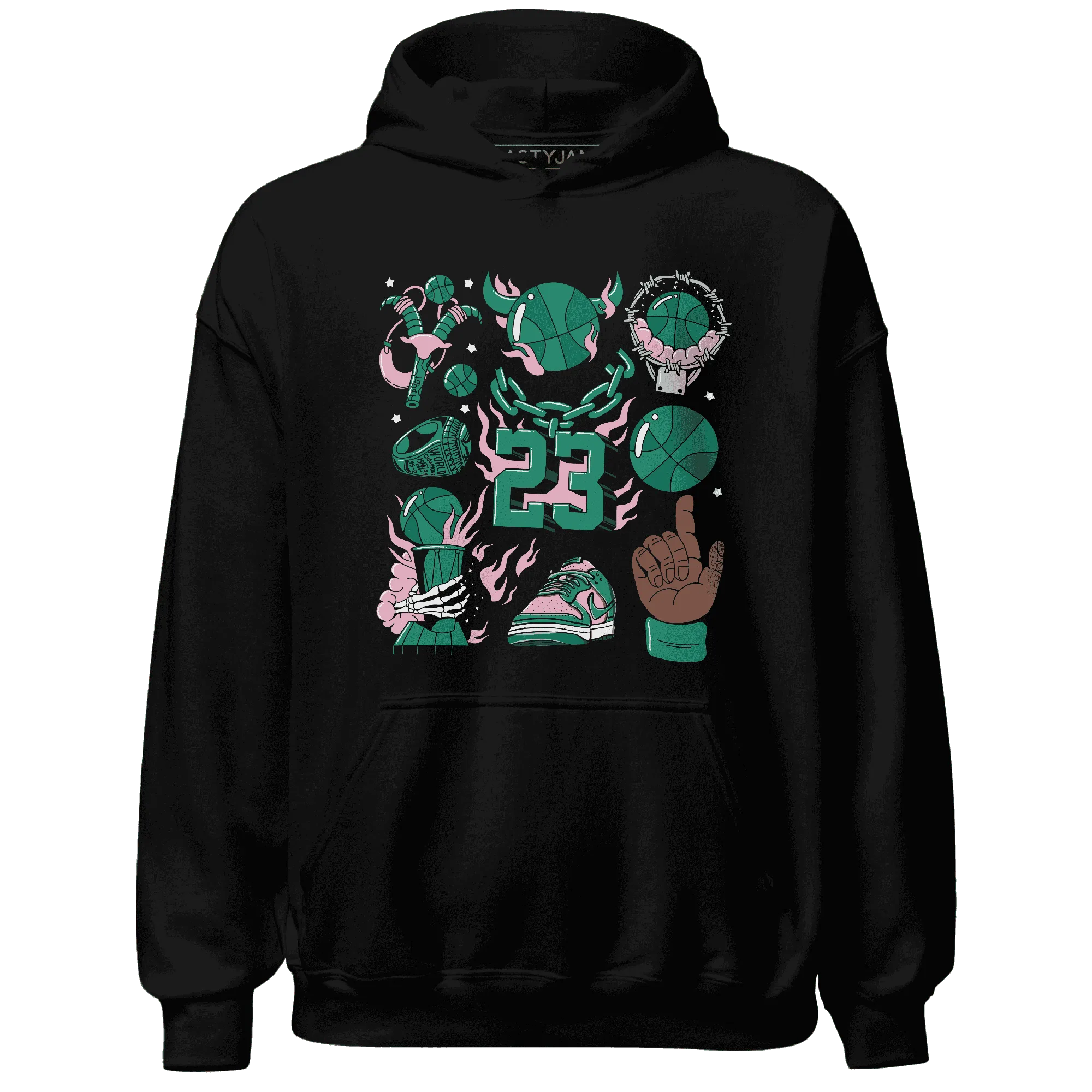 Dunk-Pink-Malachite-Medium-Soft-Low-Sail-NastyJamz-Hoodie-Match-Neclaces-Number-23