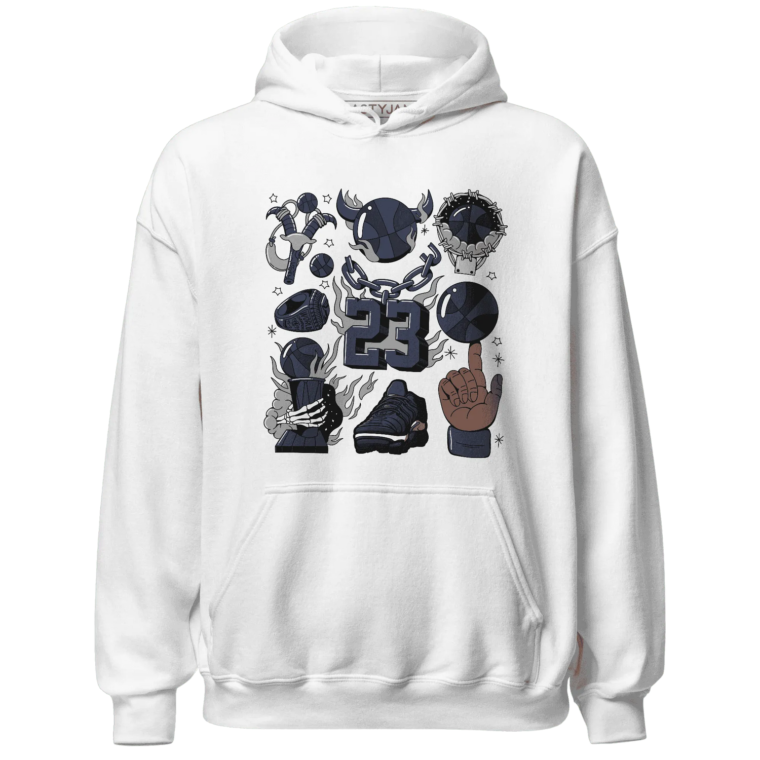 VaporMax-Plus-Midnight-Navy-White-Metallic-Silver-Hoodie-Match-Neclaces-Number-23