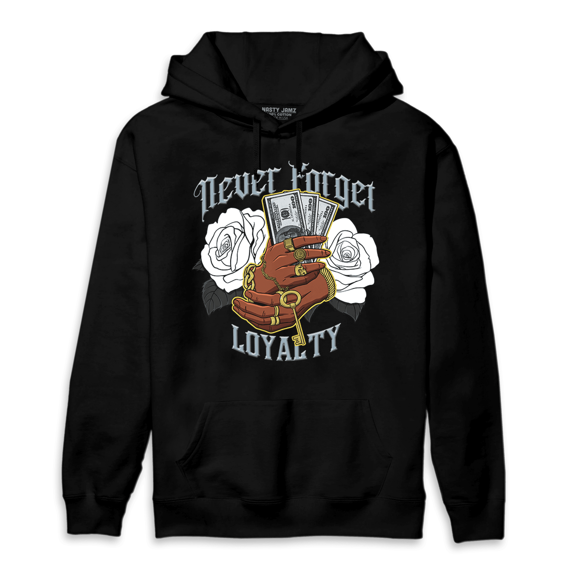 Blue Grey 13s Hoodie Match Never Forget Loyalty - NastyJamz