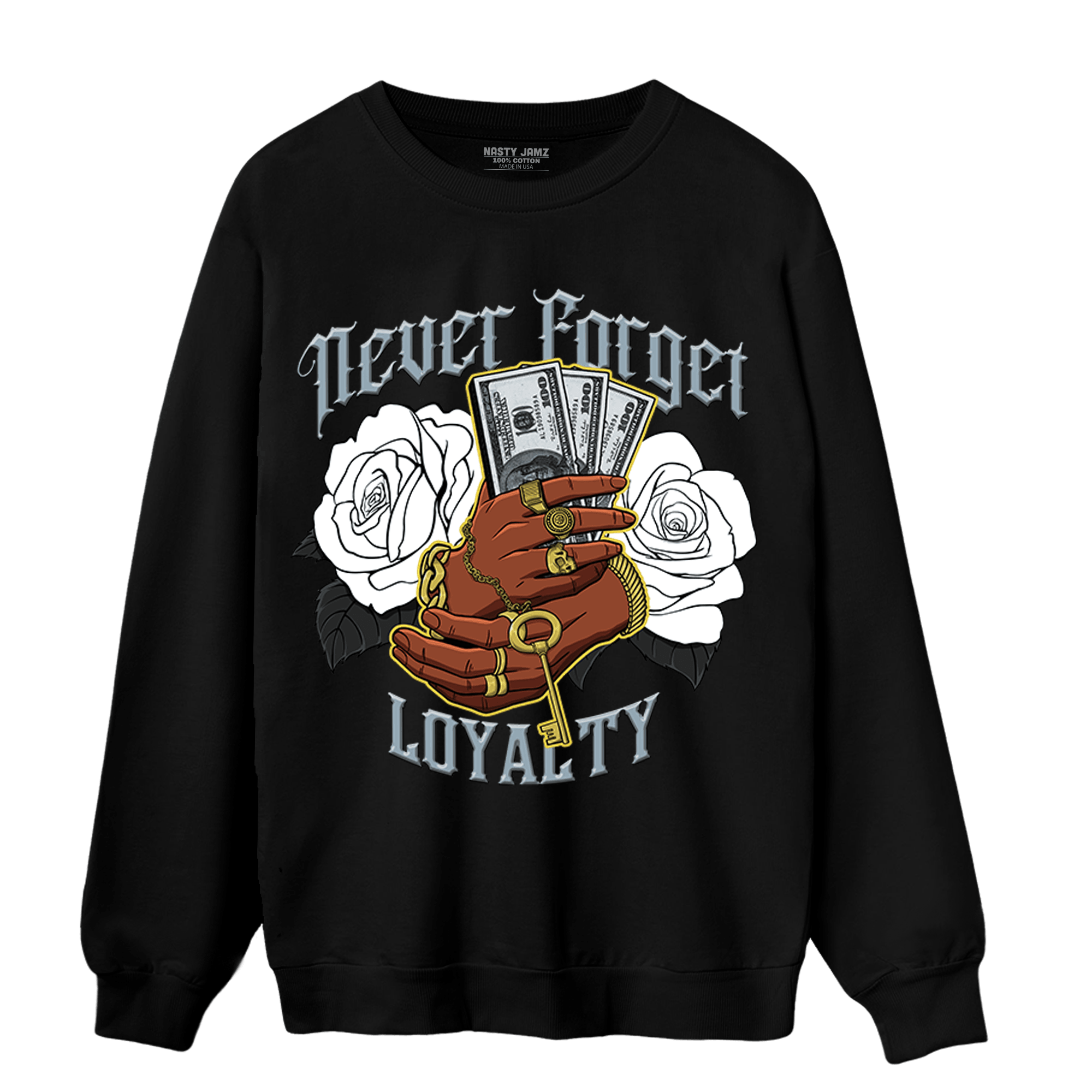 Blue Grey 13s Sweatshirt Match Never Forget Loyalty - NastyJamz