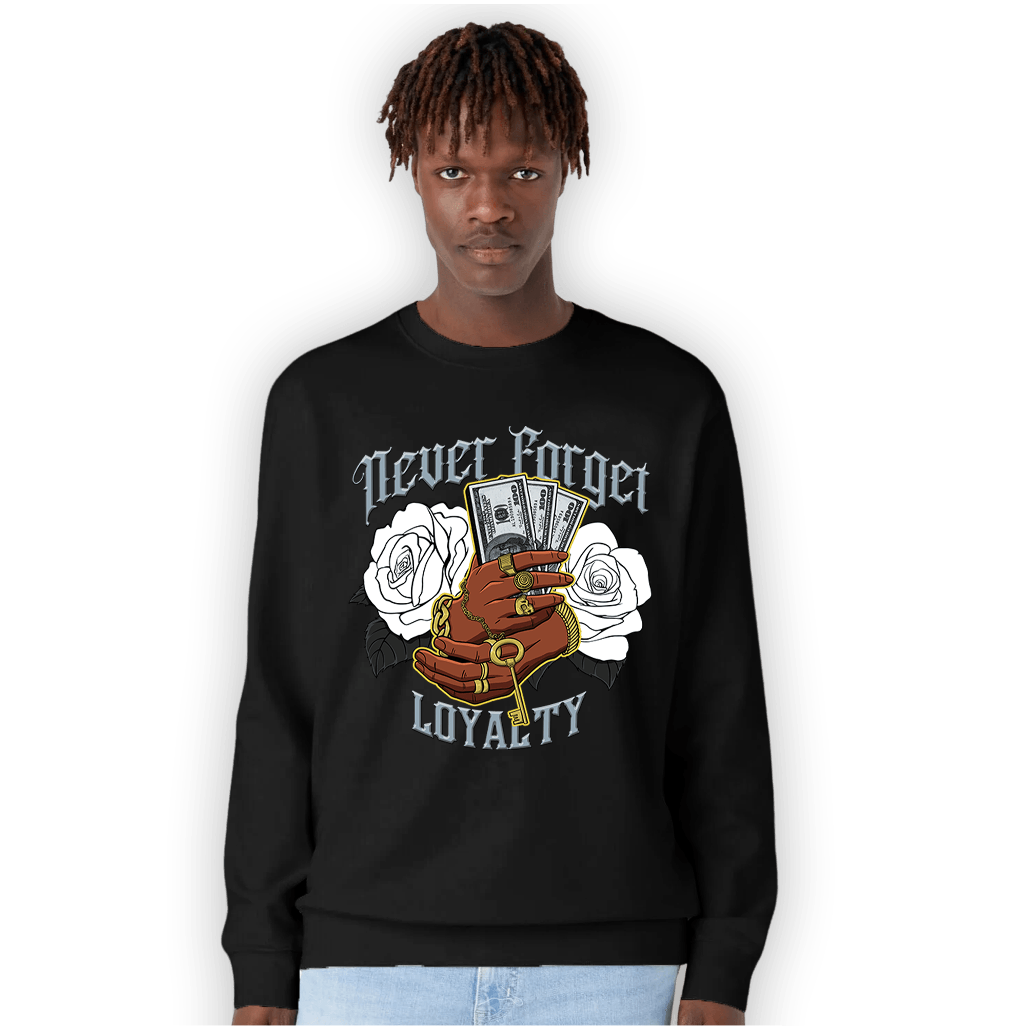 Blue Grey 13s Sweatshirt Match Never Forget Loyalty - NastyJamz