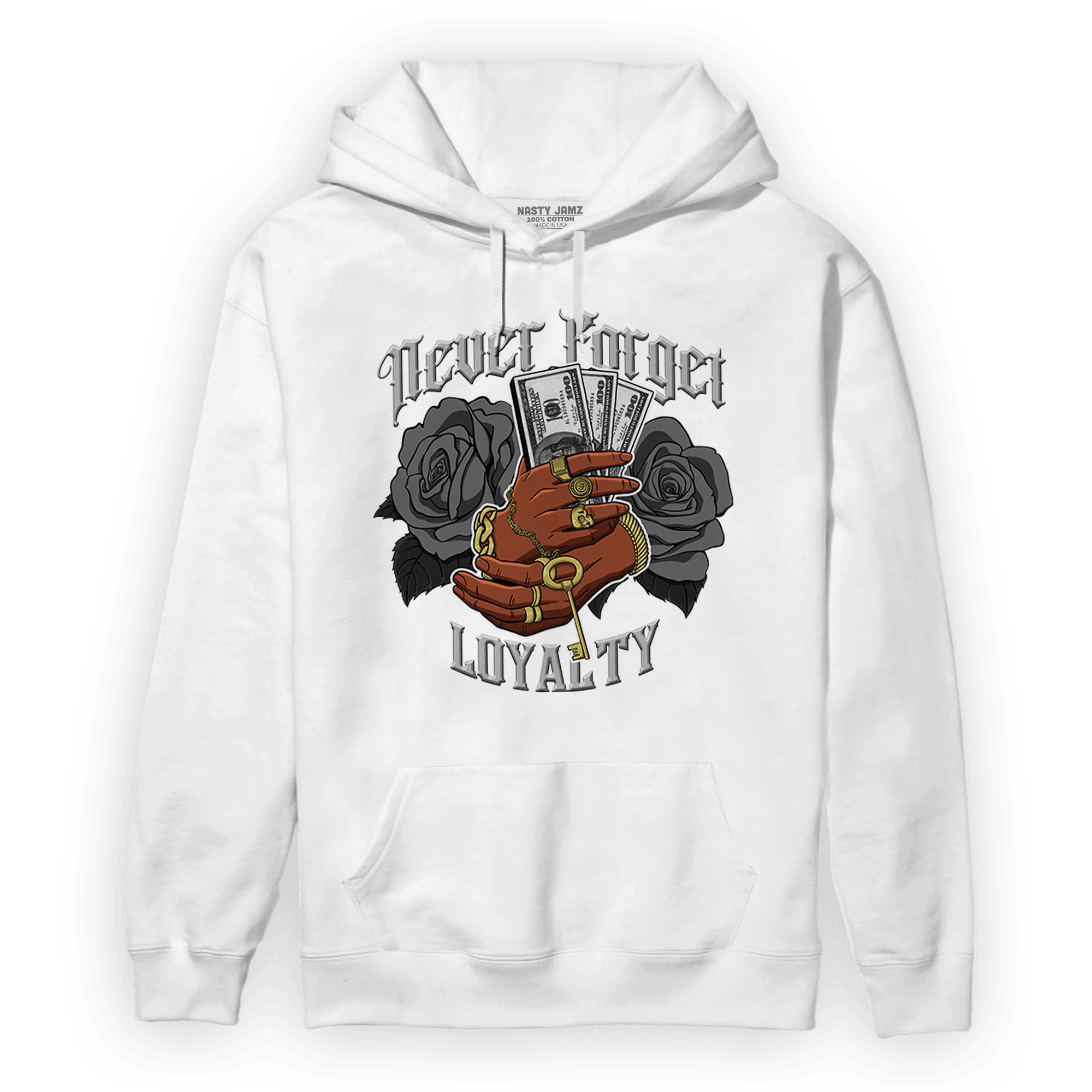 Retro High OG Black White 1s Hoodie Match Never Forget Loyalty - NastyJamz